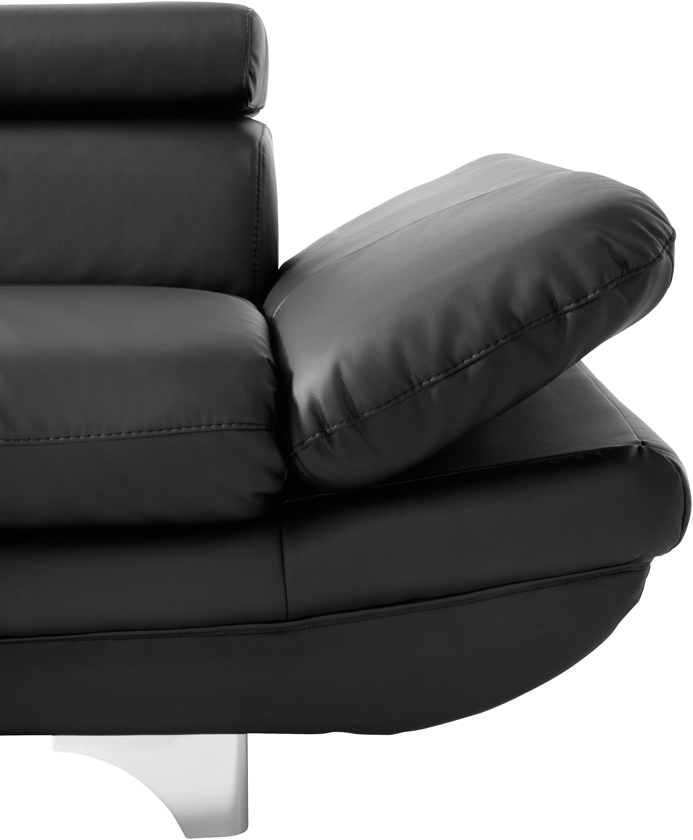 COTTA Polstergarnitur »Enterprise« Set,  Set bestehend aus: 2-Sitzer mit Kopfteilverstellung & Hocker