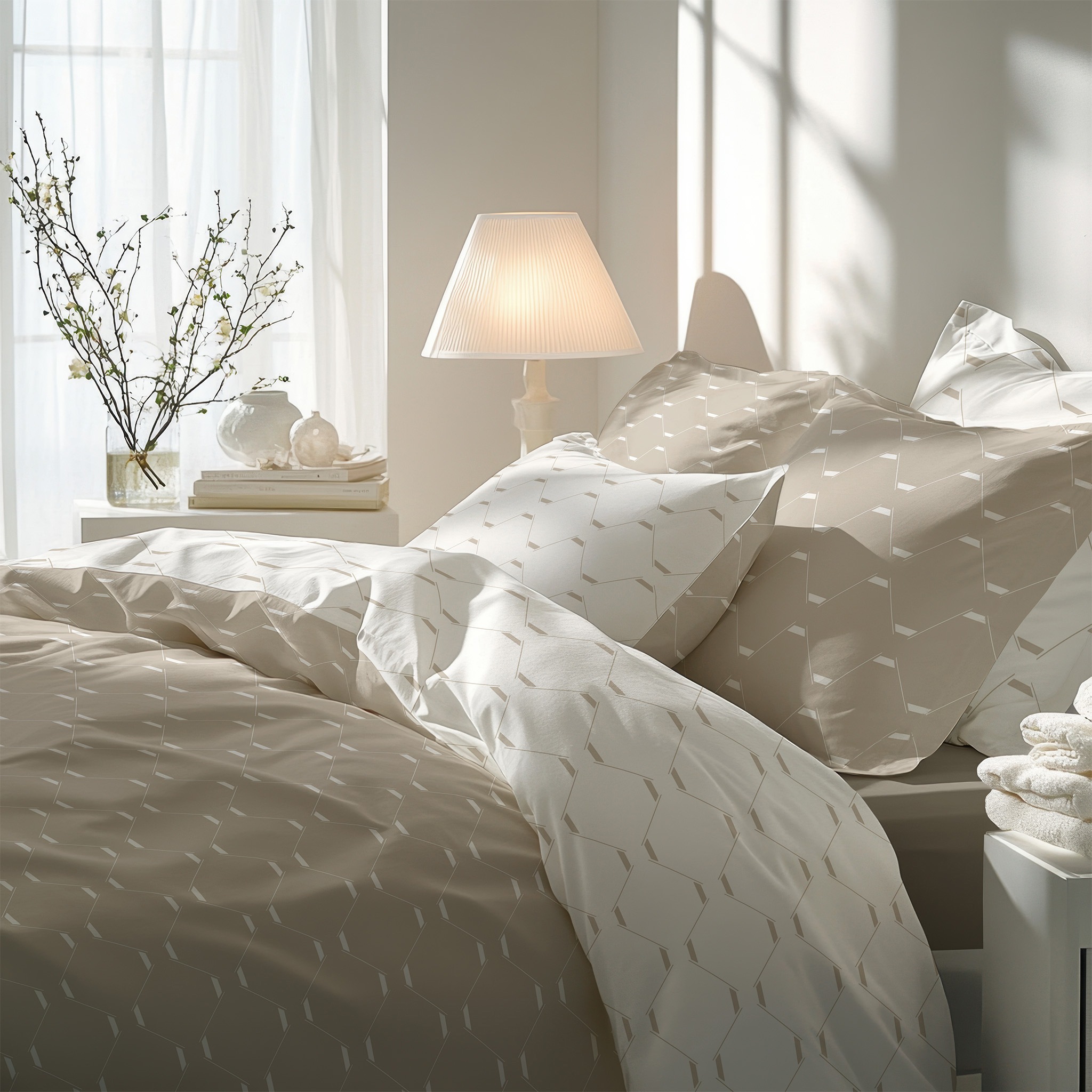 Florella Wendebettwäsche »»Bonia beige « Fein-Renforcé,  100% Baumwolle«