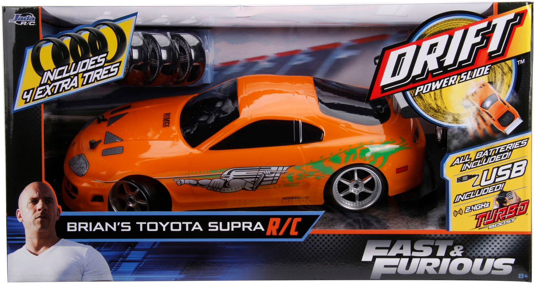 JADA RC-Auto »Fast & Furious RC Drift 1995 Toyota, 1:10, 2,4GHz«