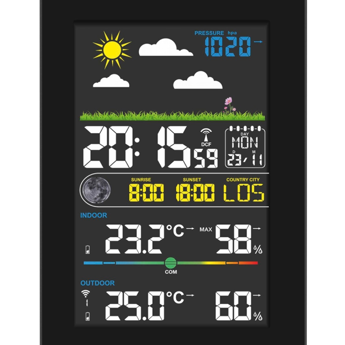 Hama Wetterstation »Wetterstation Funk mit Außensensor (digital, Vorhersage)« () (innen und außen)