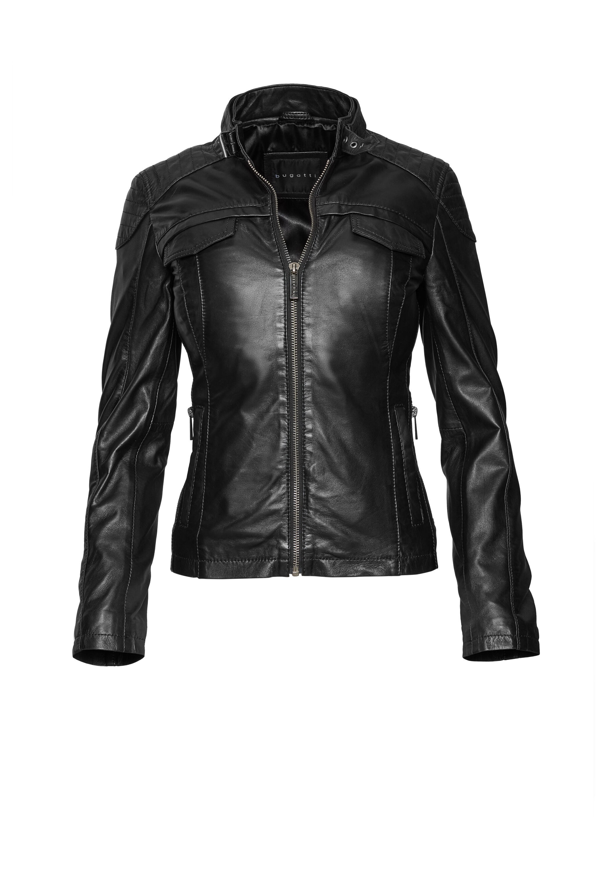 bugatti Lederjacke »bugatti Lederjacke« ohne Kapuze Taillierter Schnitt