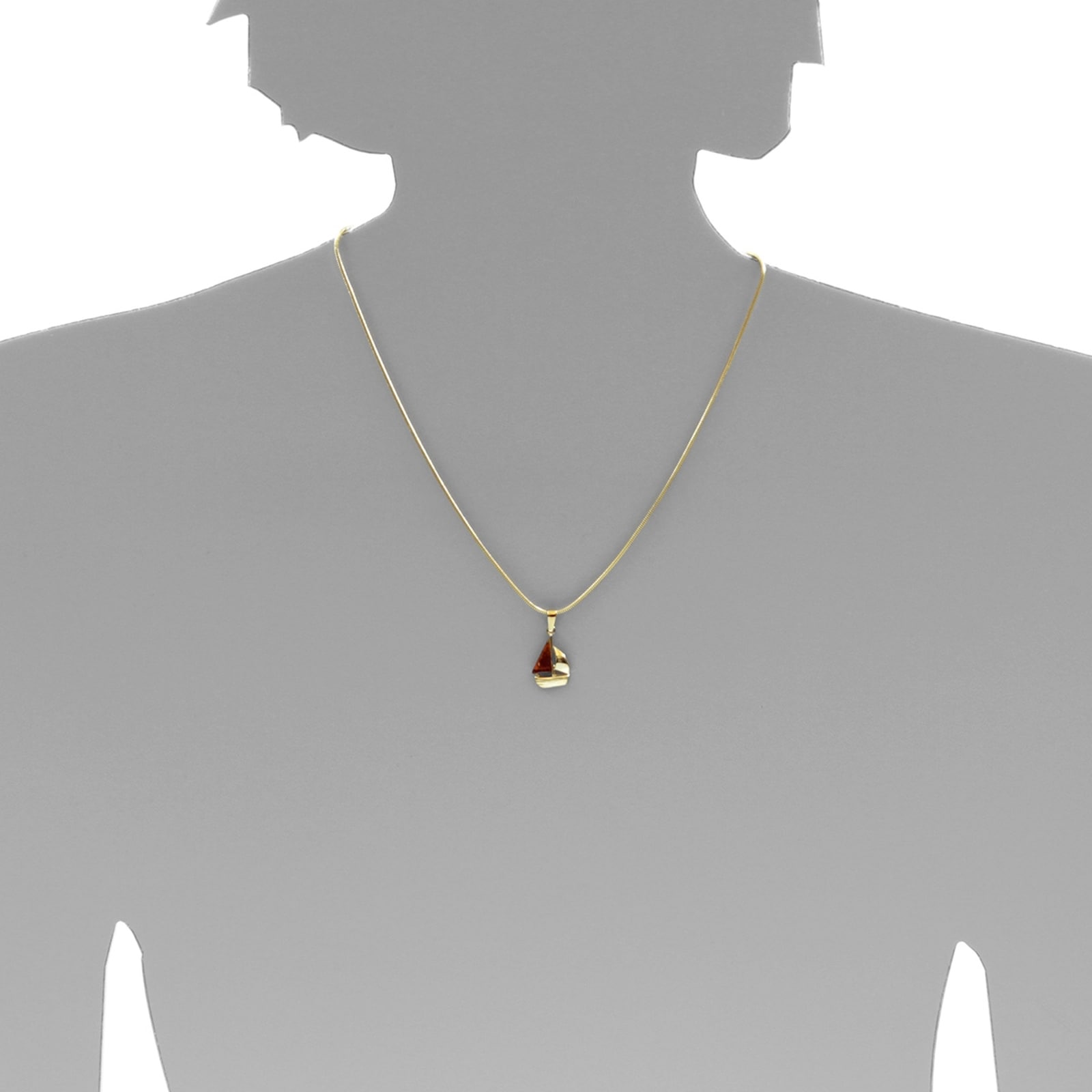 OSTSEE-SCHMUCK Kettenanhänger »- Schiffchen - Silber 925/000, vergoldet - Bernstein«