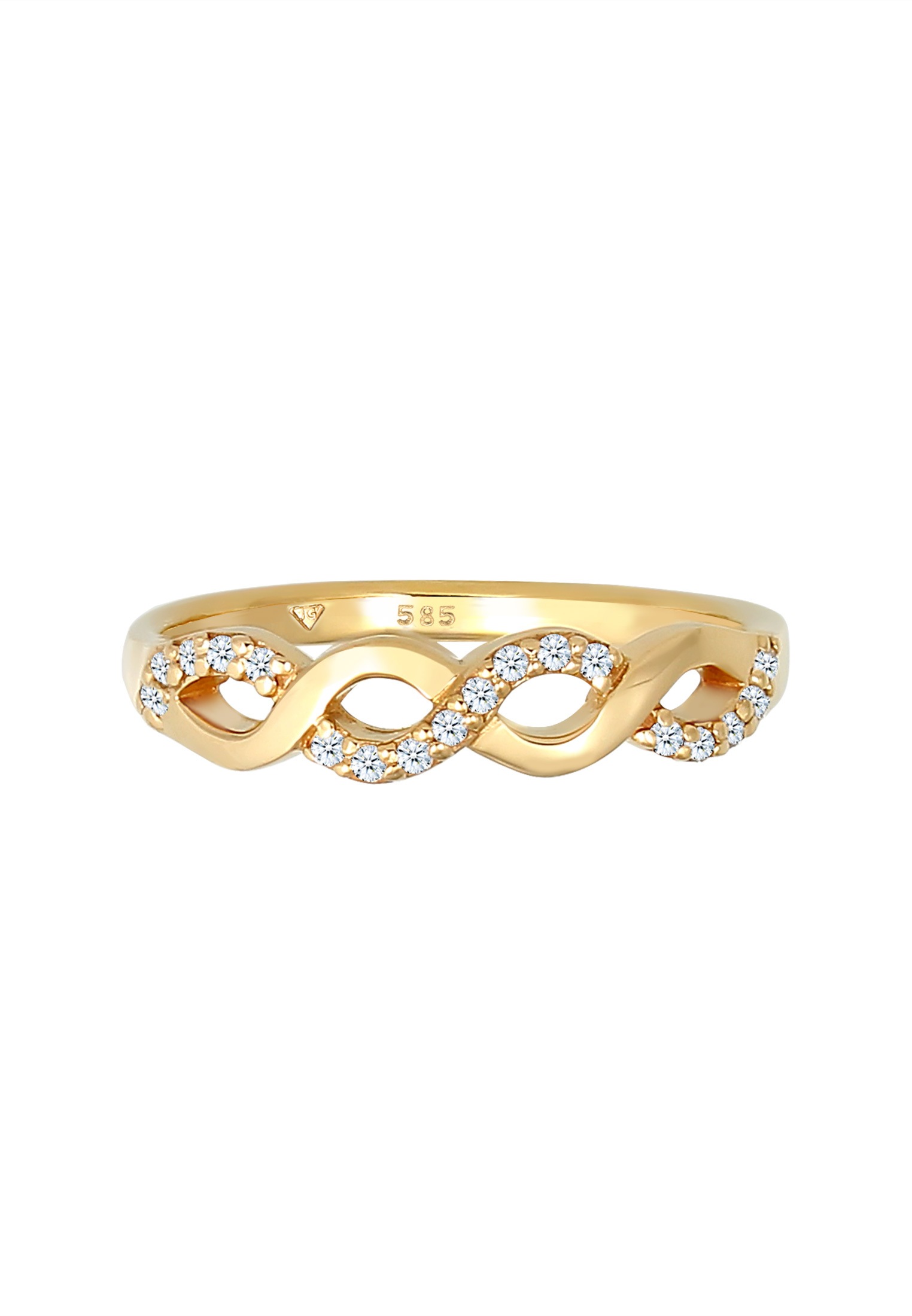 Elli DIAMONDS Verlobungsring »Ring Infinity Diamant Weiß Brillantschliff (0.09ct) 585 Gelbgold«