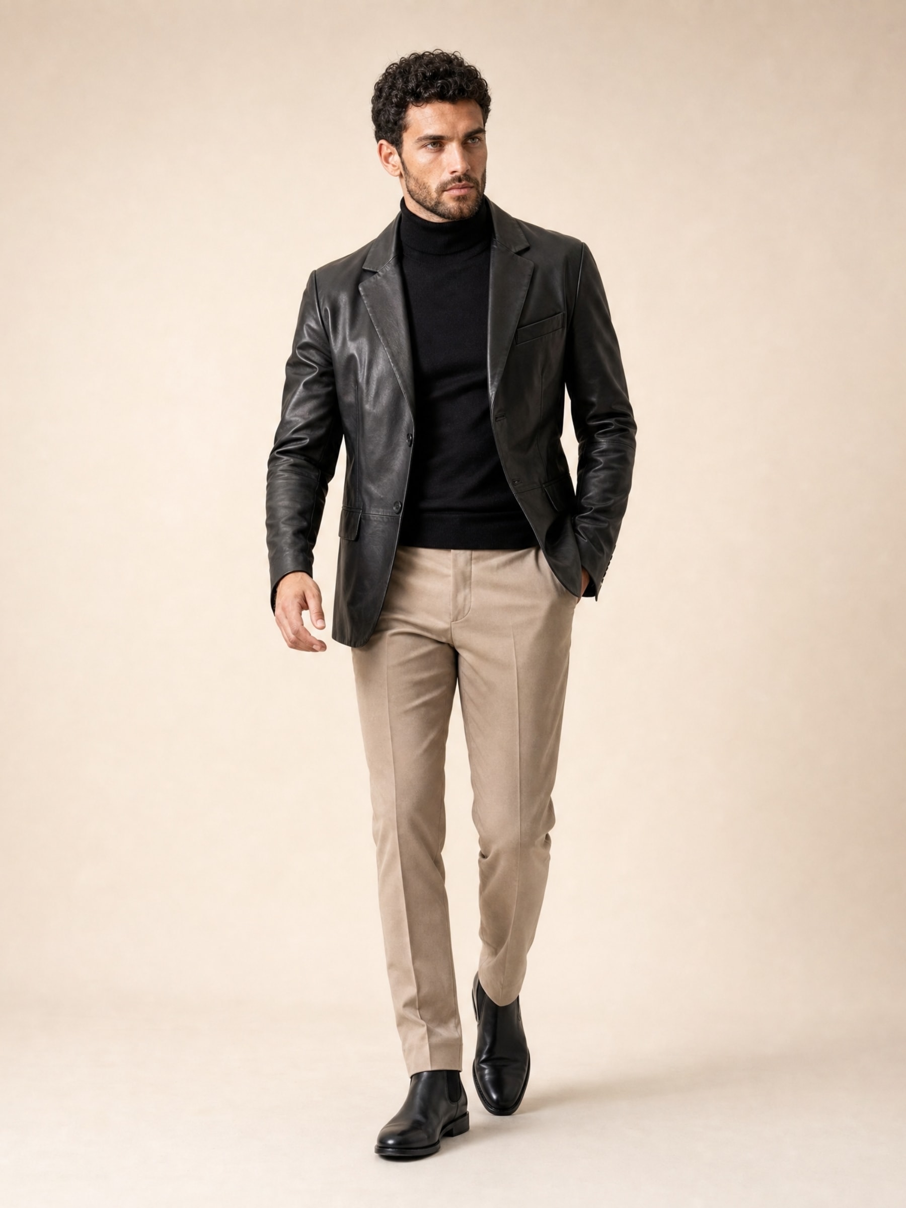 RICANO Kurzjacke »Lederjacke Diego« ohne Kapuze Handgefertigt aus echtem Leder