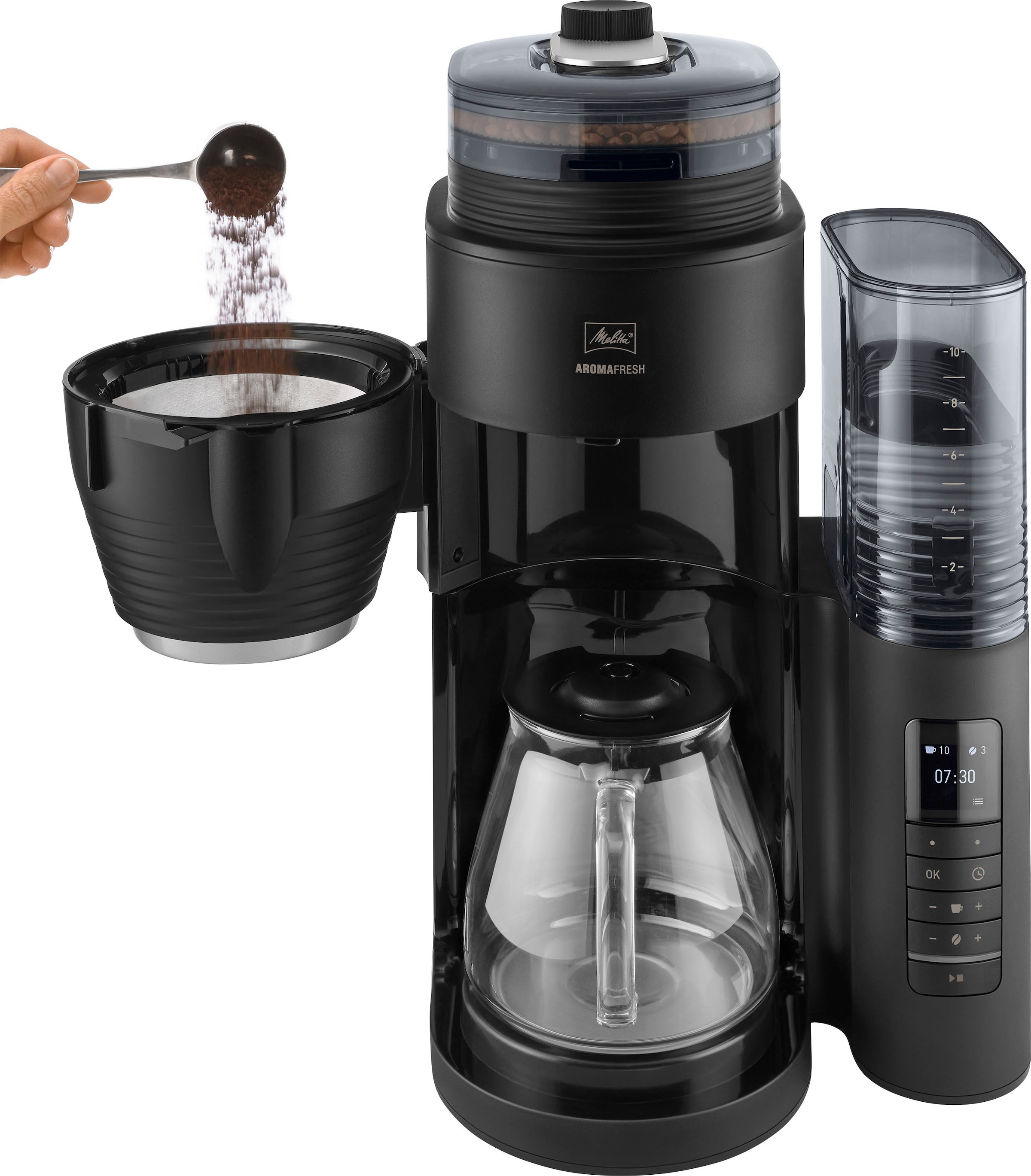 Melitta Kaffeemaschine mit Mahlwerk »AromaFresh Pro X 1030-02«, 1,25 l Kaffeekanne, Papierfilter, 1x4