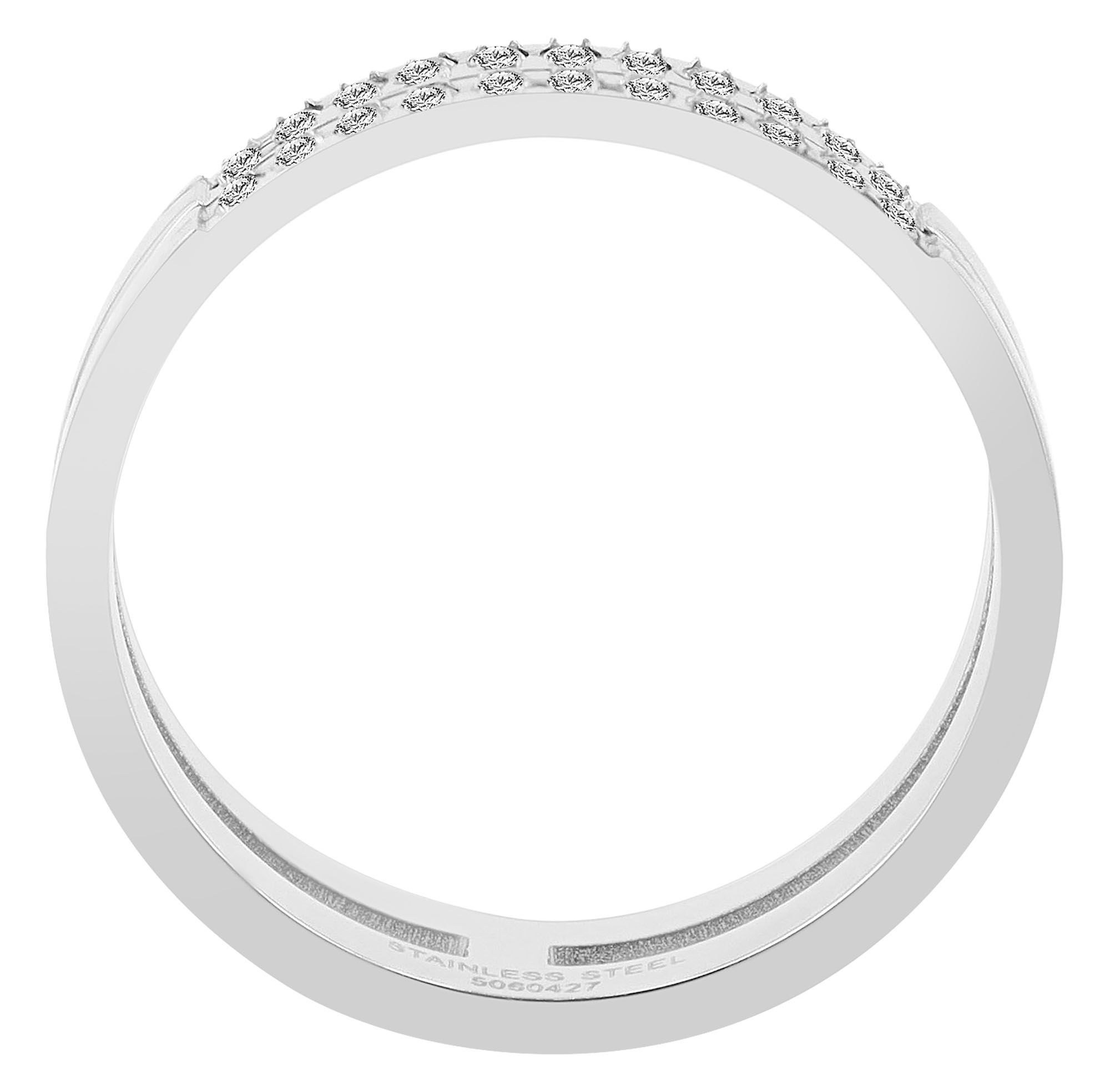 Adelia´s Fingerring »Damen Ring aus Edelstahl mit Strass Steinchen«