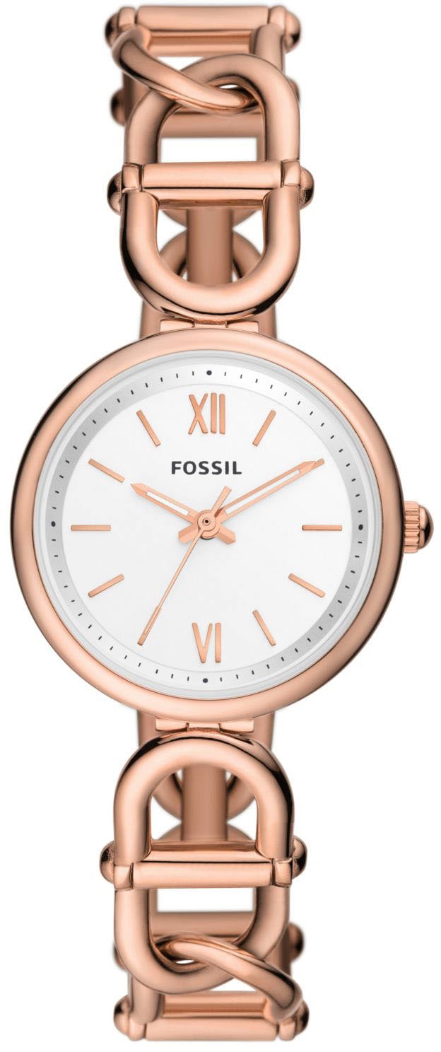 Fossil Quarzuhr »CARLIE«, Armbanduhr, Damenuhr, Edelstahlarmband