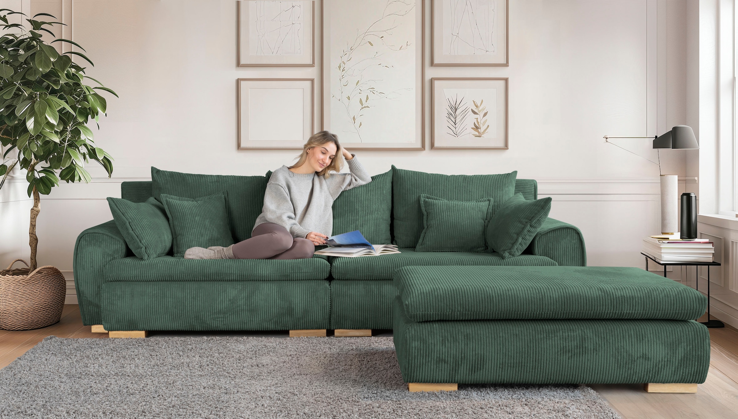 Home affaire Big-Sofa »Katja«, Breite 275 cm, Cord-Bezug