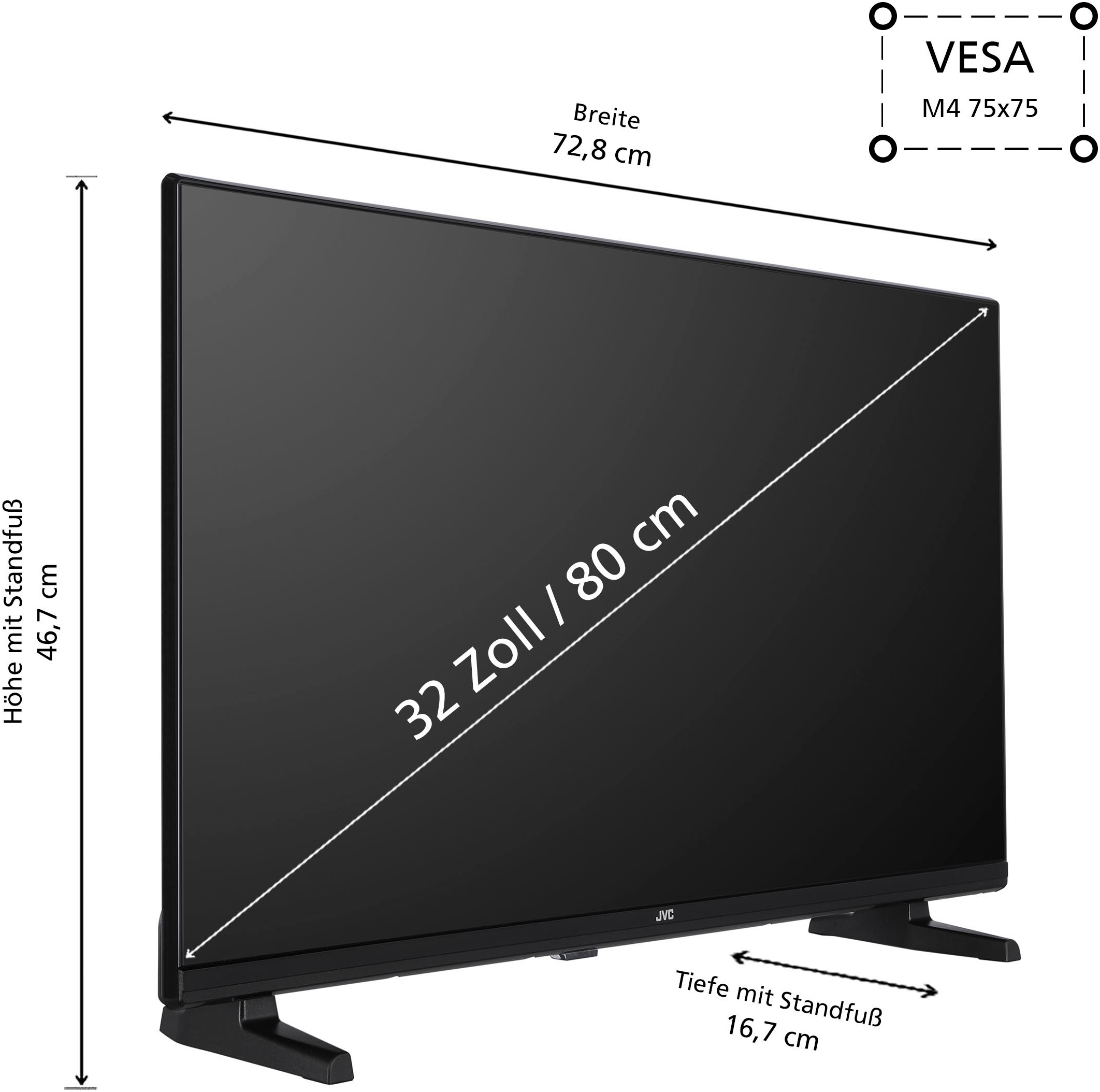 JVC LED-Fernseher, 80 cm/32 Zoll, Full HD, Smart-TV