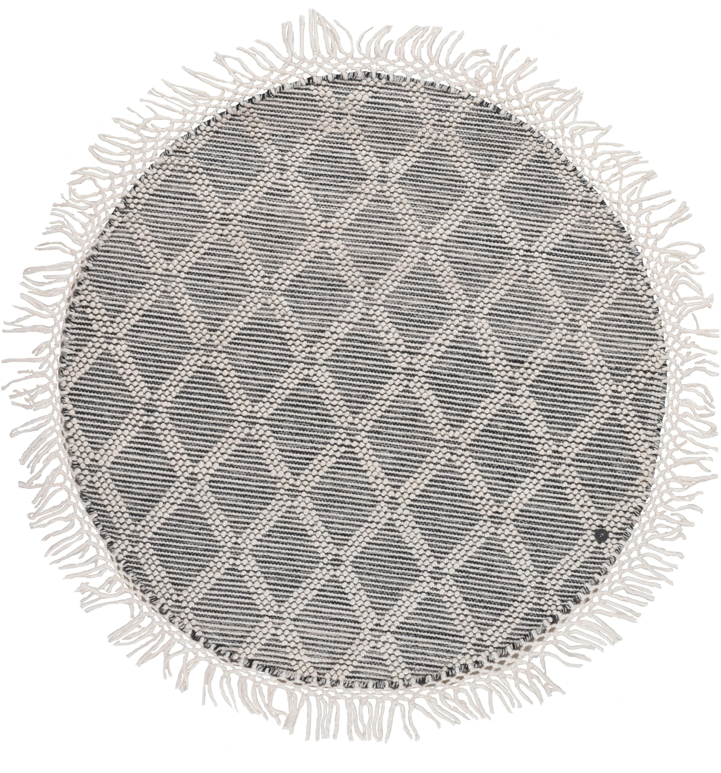 TOM TAILOR HOME Teppich »Colored Macrame«, rund, 10 mm Höhe, Handweb Teppich, reine Wolle, handgewebt, mit Fransen, Scandi Design