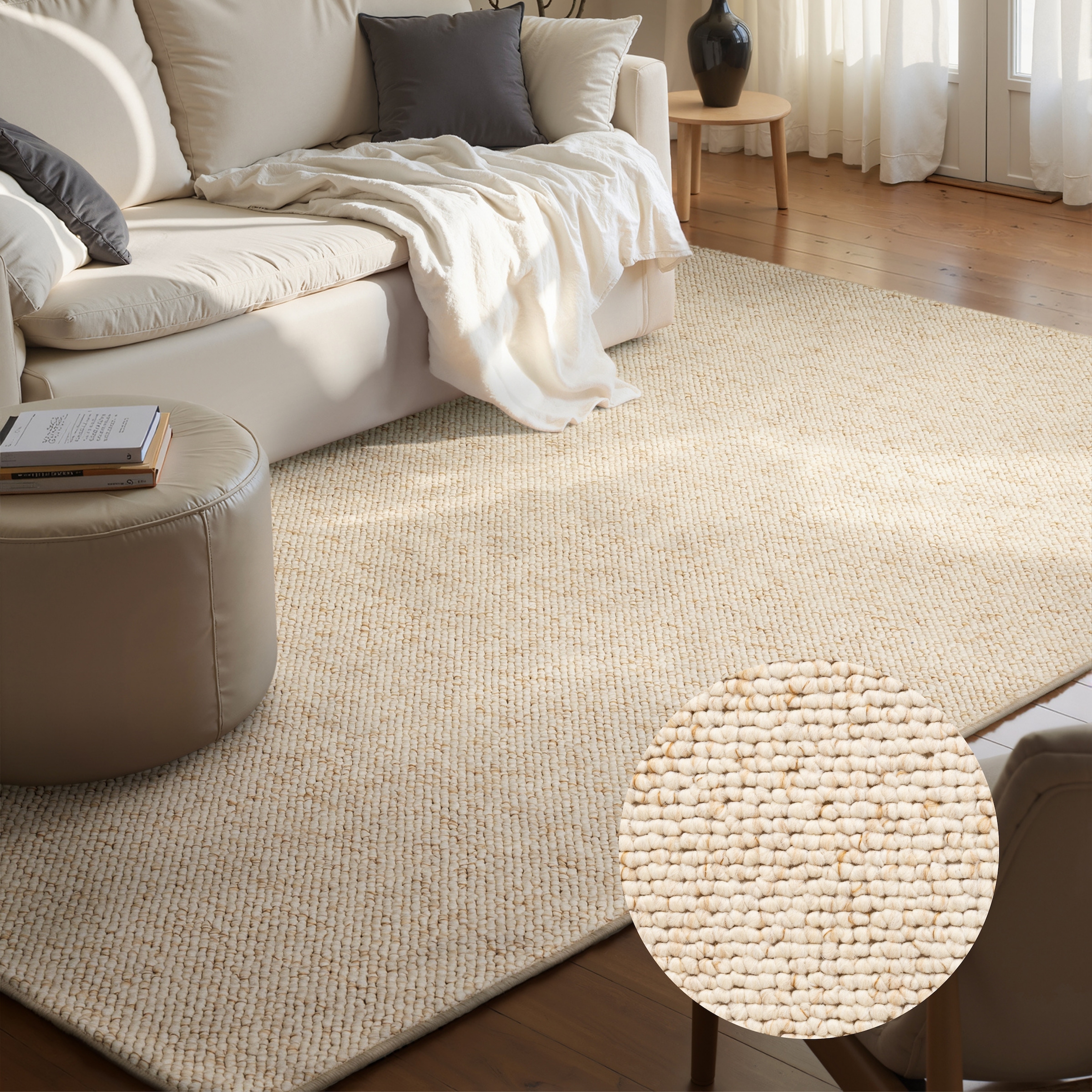 HANSE Home Teppich »Wolly 2« rechteckig 12 mm Höhe Flachgewebe, Läufer, Skandi, Woll-Optik, Esszimmer, Wohnzimmer, Flur