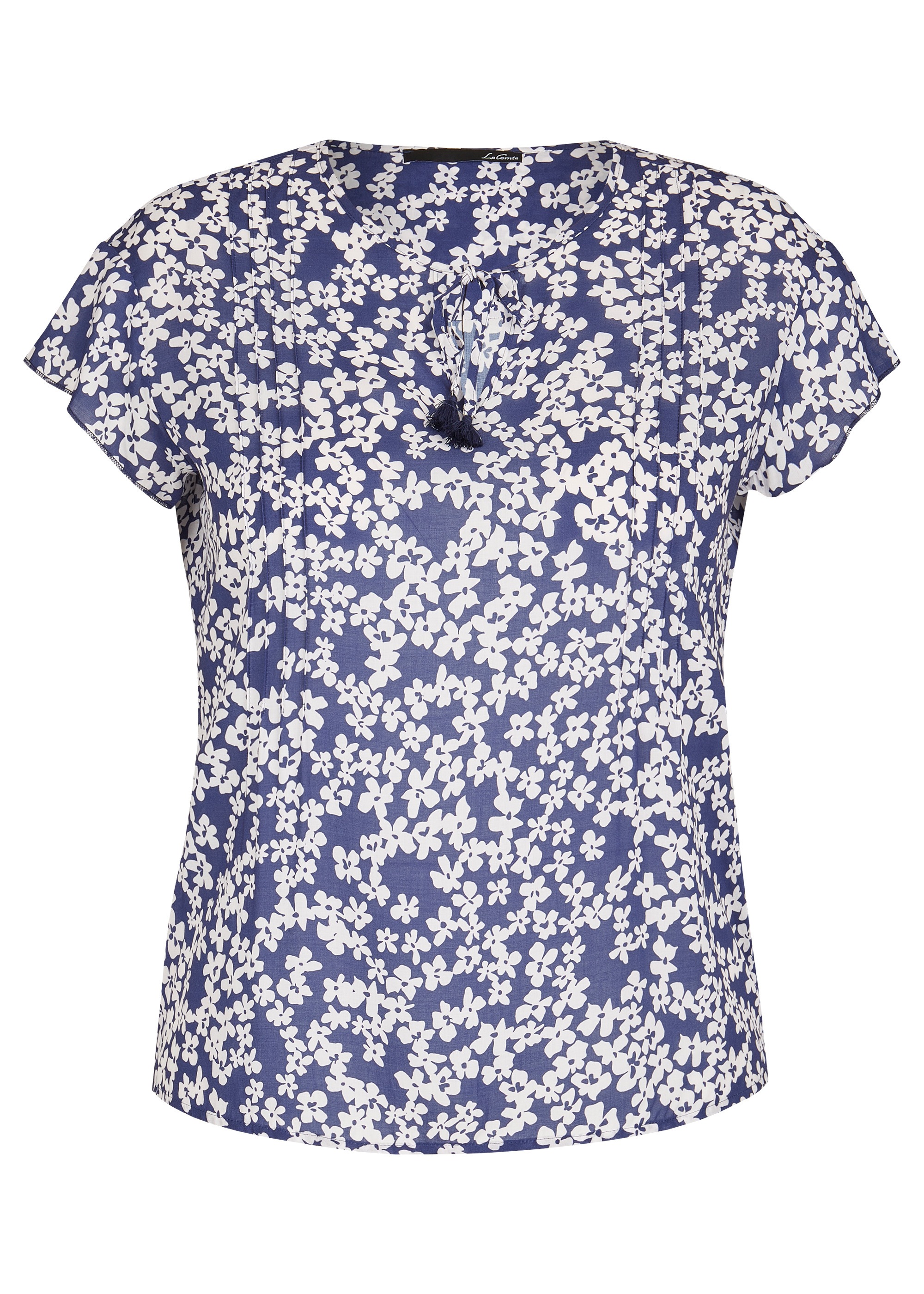 LeComte Schlupfbluse, mit Blumen-Muster und Bindeband
