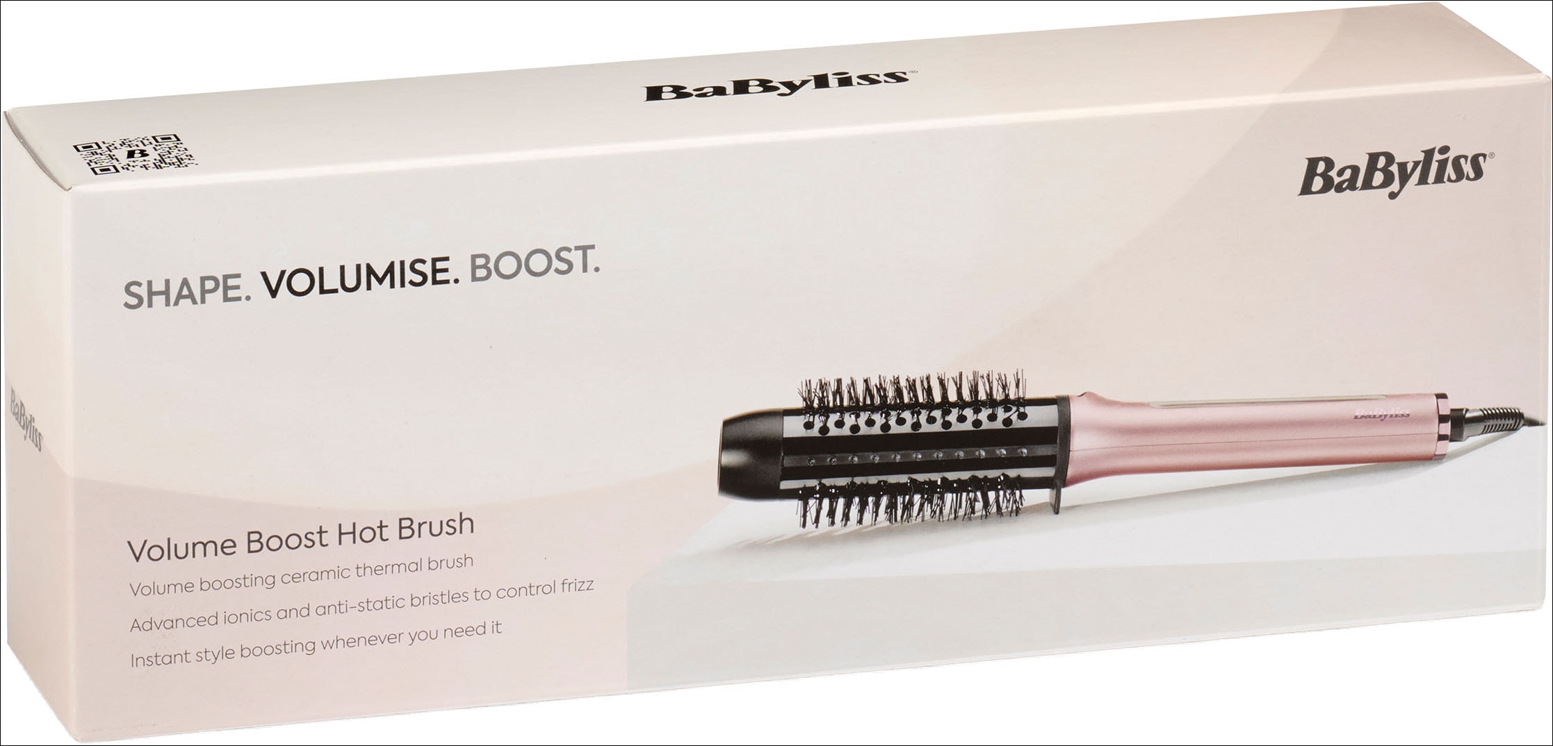 BaByliss Volumen- und Lockenstyler »Boost Hot Thermal Brush, Heizbürste, HSB200E« Keramik-Beschichtung Ionische Lockenbürste, 38mm Thermobürste, Blow-Out und Volumen