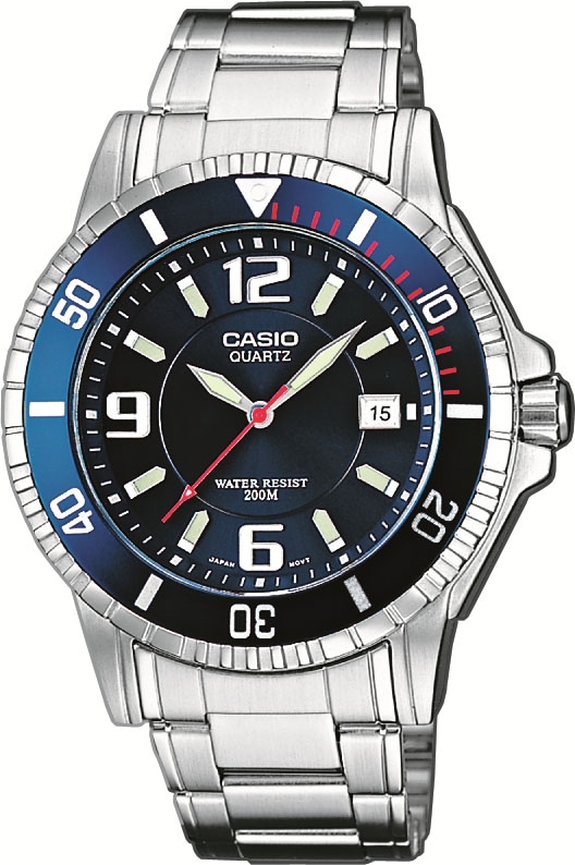 CASIO TIMELESS COLLECTION Quarzuhr »MTD-1053D-2AVES«, Armbanduhr, Herrenuhr, Datum, bis 20 bar wasserdicht