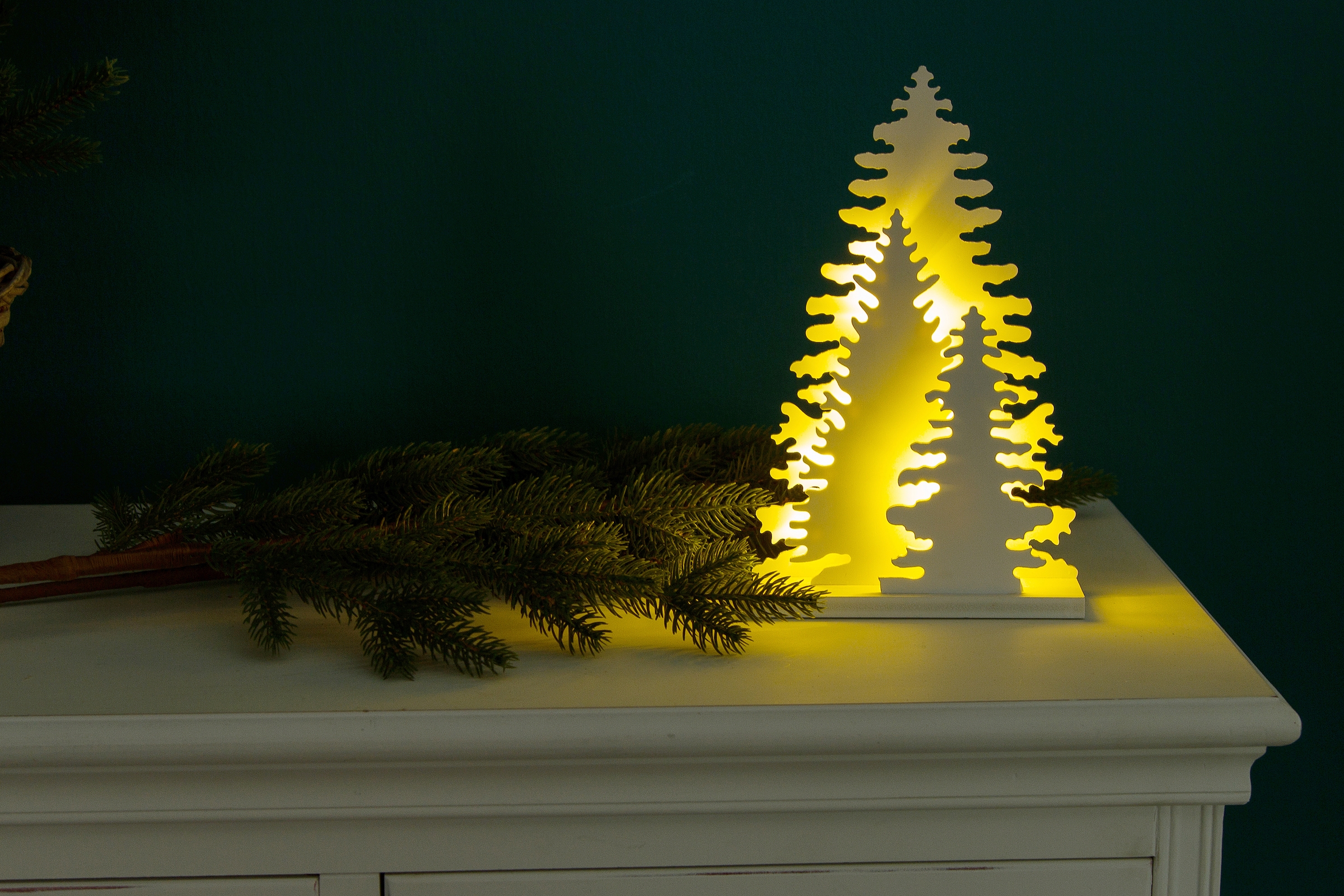 Myflair Möbel & Accessoires Dekobaum »Weihnachtsdeko«, mit LED Beleuchtung, Höhe ca. 25 cm