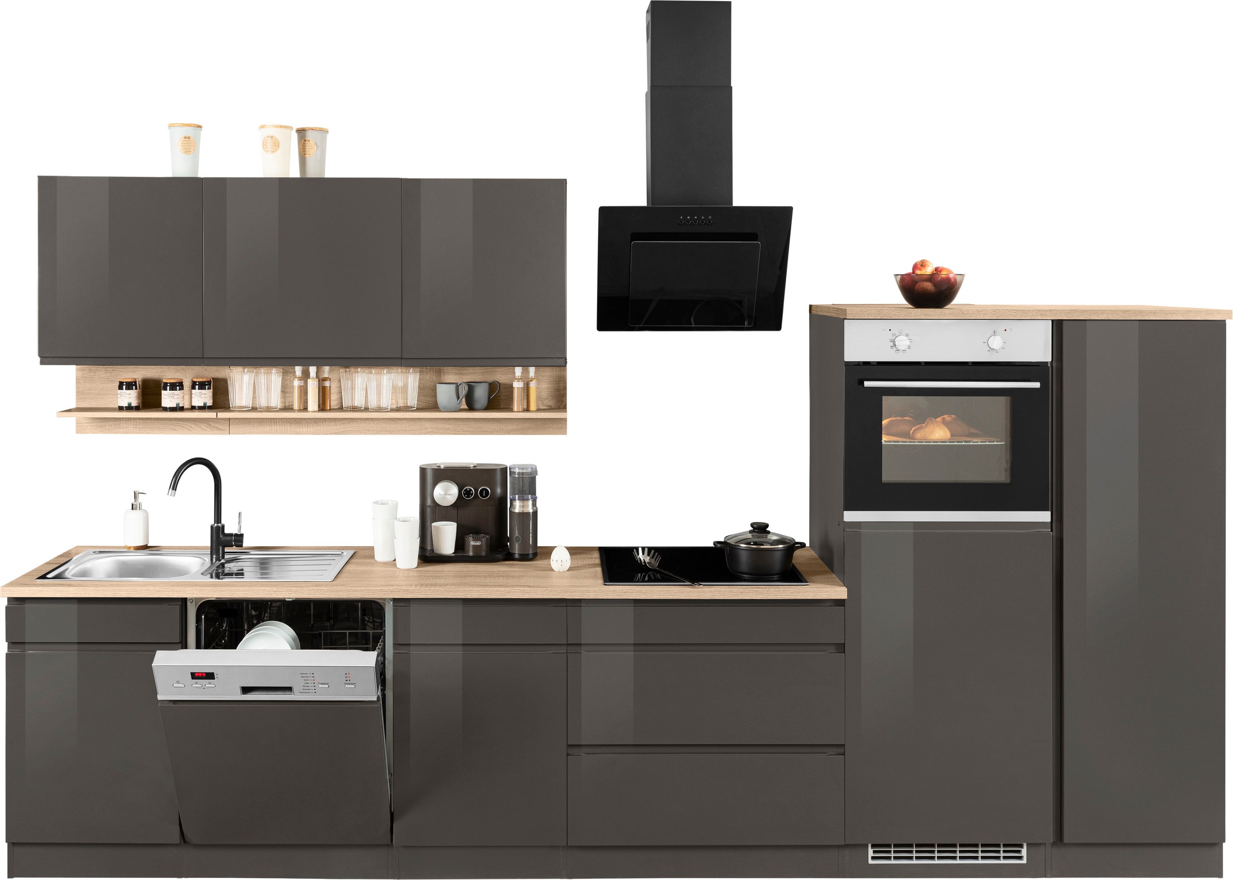 KOCHSTATION Küchenzeile »KS-Virginia«, Breite 350 cm, ohne E-Geräte