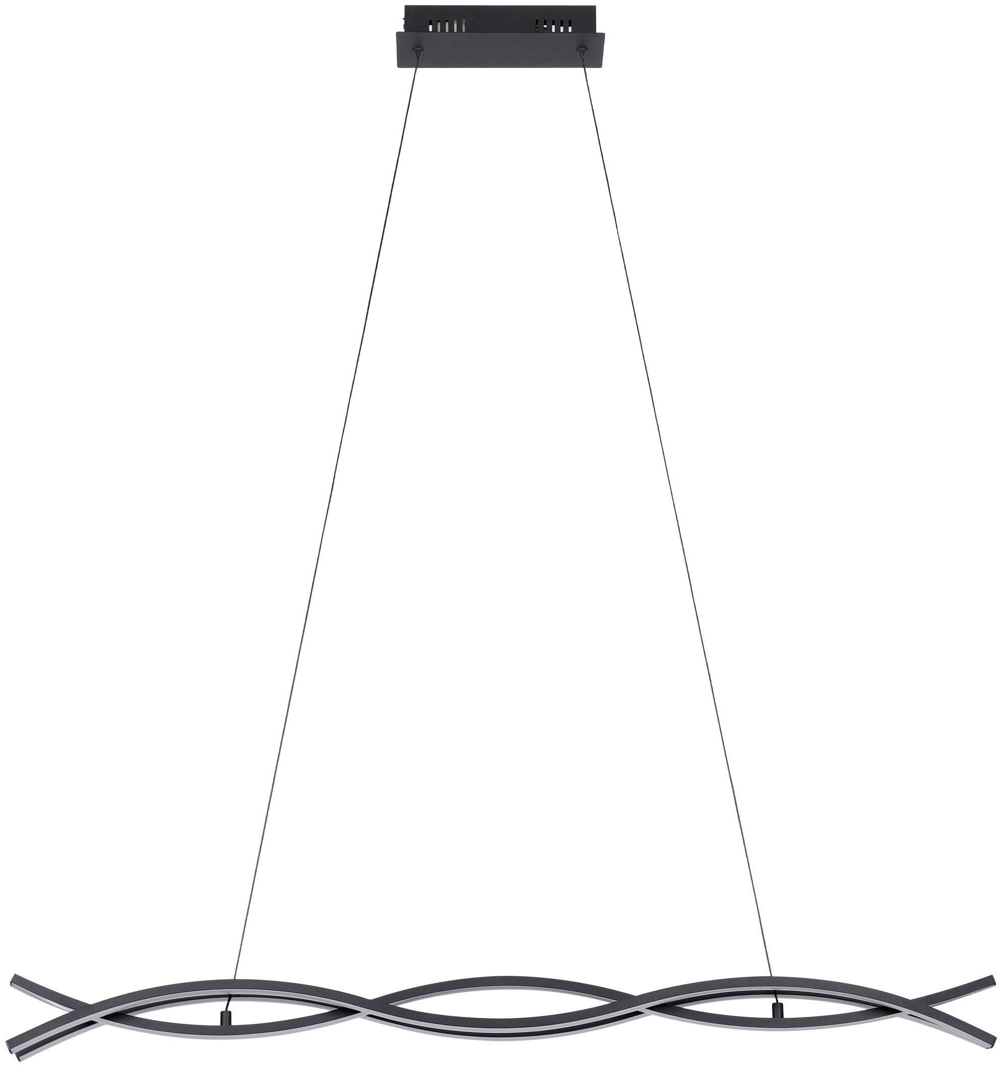 EGLO Hängeleuchte »Lasana 3 Pendelleuchte, Wohnzimmerlampe, Stahl und Kunsstoff, Lampe« LED-Modul 1 Stk. Warmweiß Hängeleuchte - L98,5 x B8 x H120 cm - schwarz - 3X11W inkl.