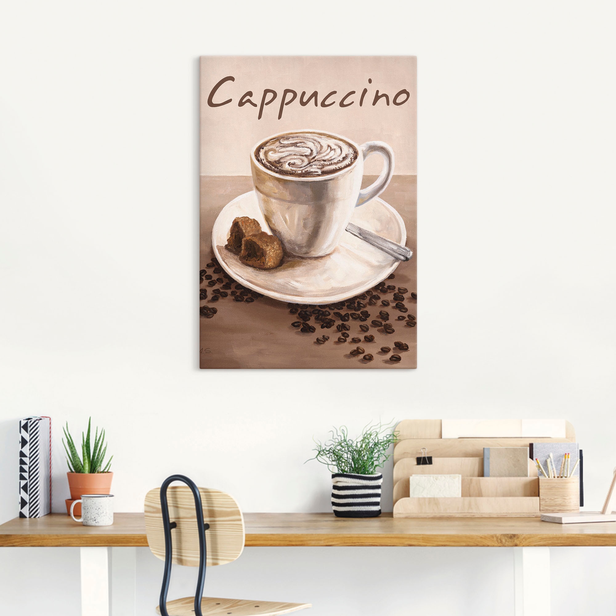 Artland Wandbild »Cappuccino - Kaffee«, Kaffee Bilder, (1 St.), als Leinwandbild, Poster, Wandaufkleber in verschied. Größen