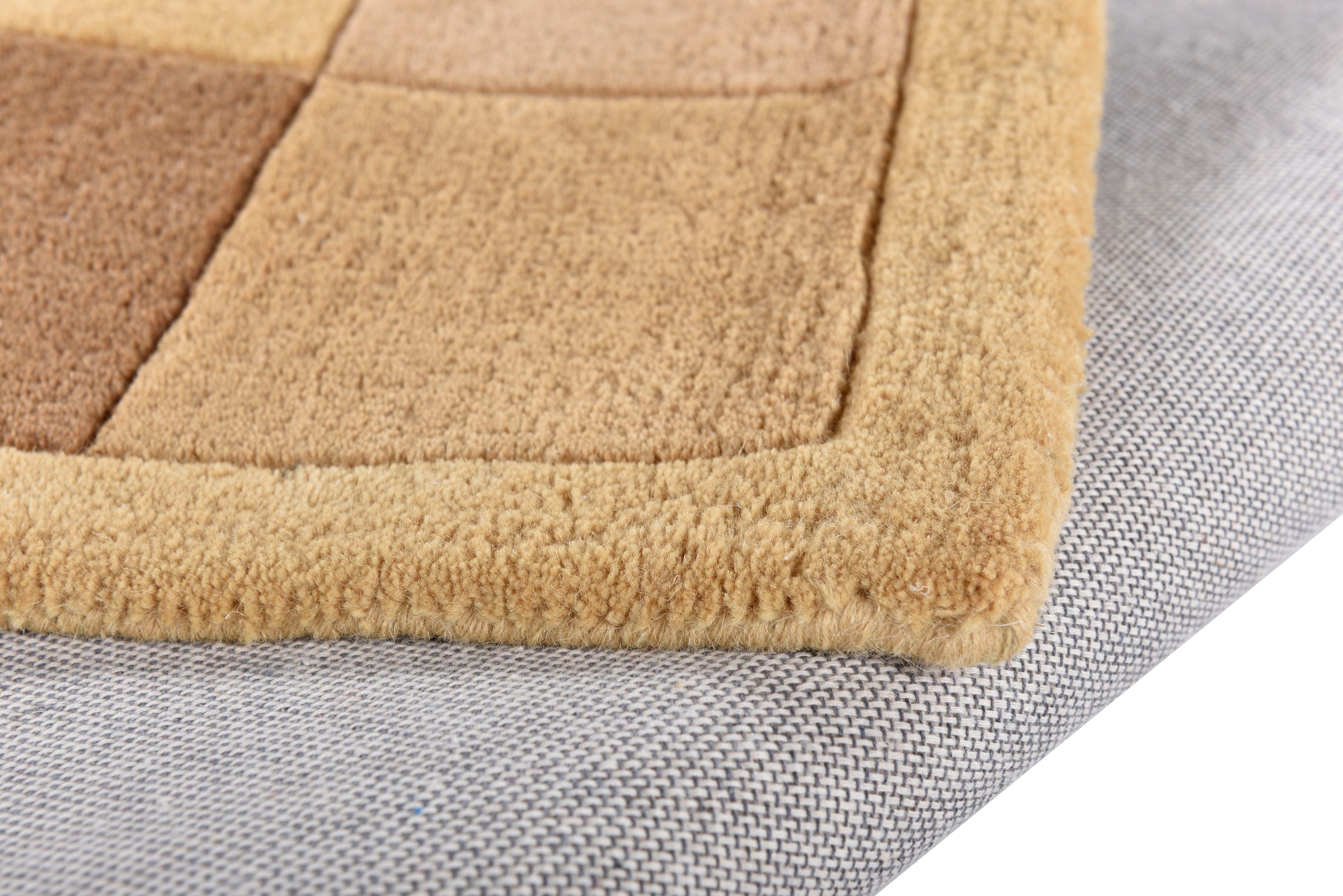 THEKO Wollteppich »Royal Nepali 3085« rechteckig 15 mm Höhe reine Wolle, handgetuftet, Uni-Farben, mit Bordüre, modernes Design