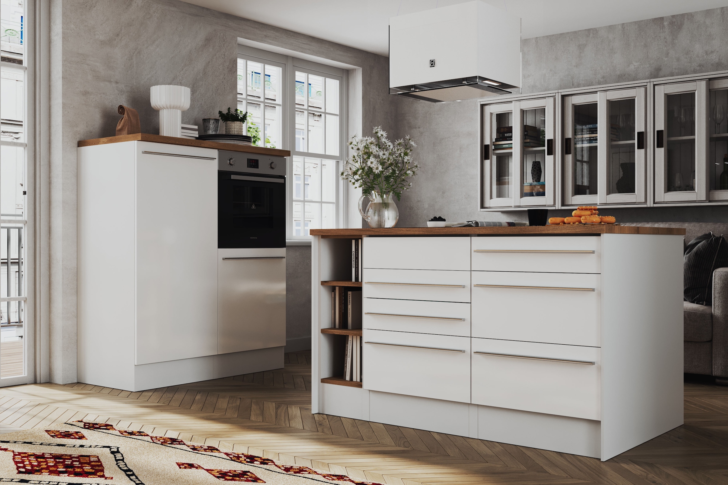 RESPEKTA Küchenzeile und Kücheninsel »Gabriel«, Breite 290/150 cm mit Soft-Close
