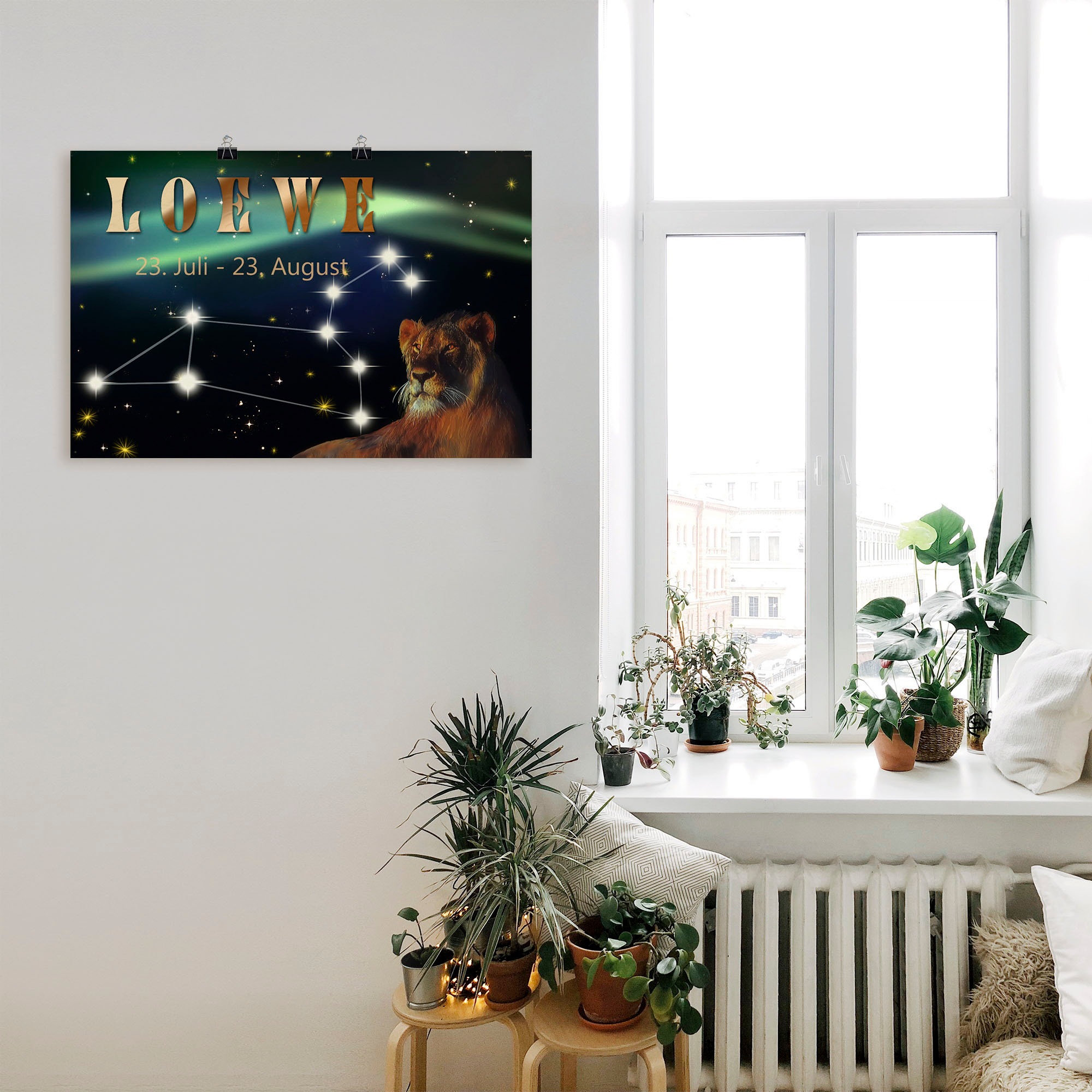 Artland Wandbild »Sternzeichen - Löwe«, Bilder von Sternzeichen, (1 St.),  als Alubild, Leinwandbild, Wandaufkleber oder Poster in versch. Größen  kaufen im OTTO Online Shop