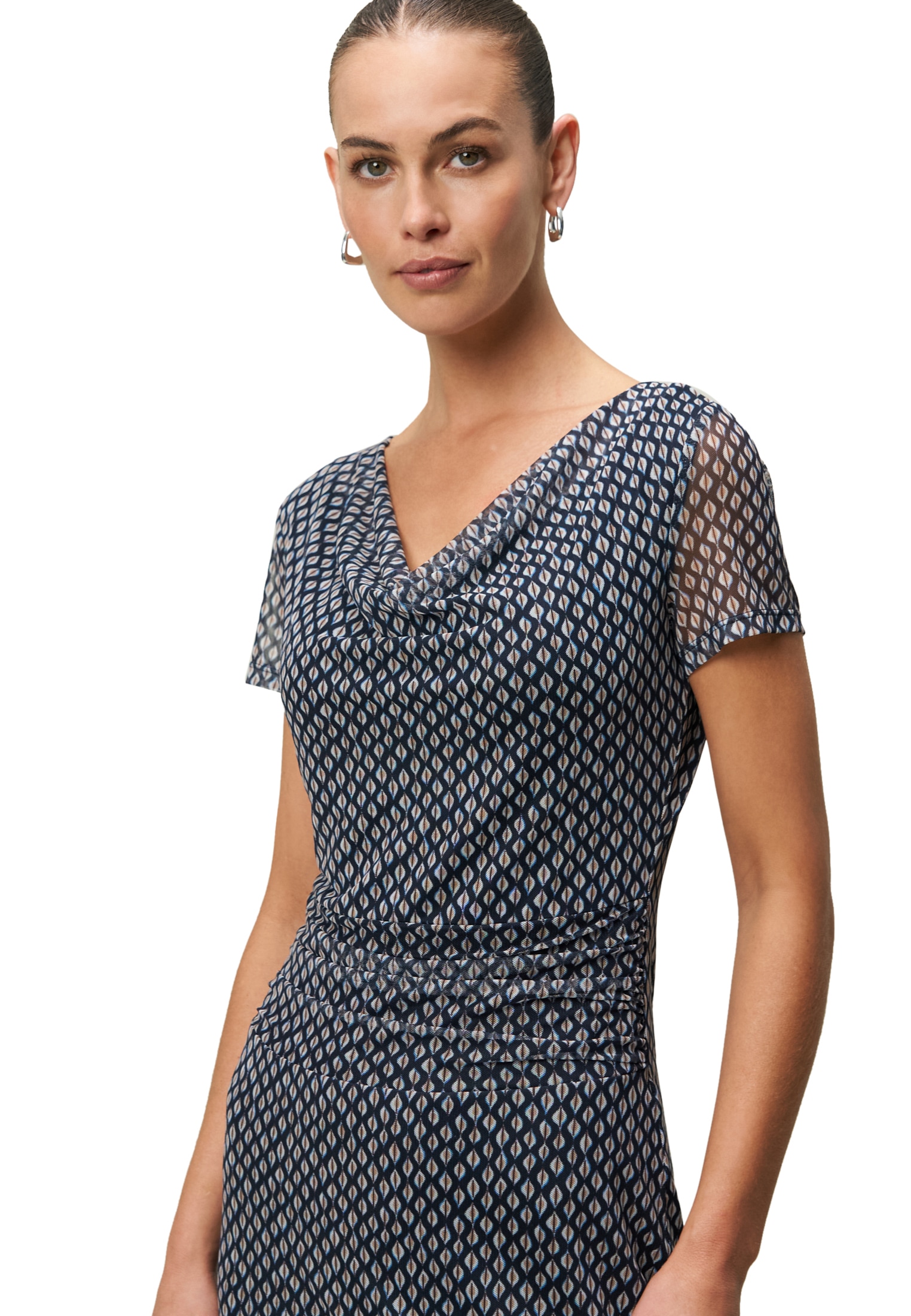 Zero Meshkleid »Mesh-Kleid mit Wasserfallausschnitt«