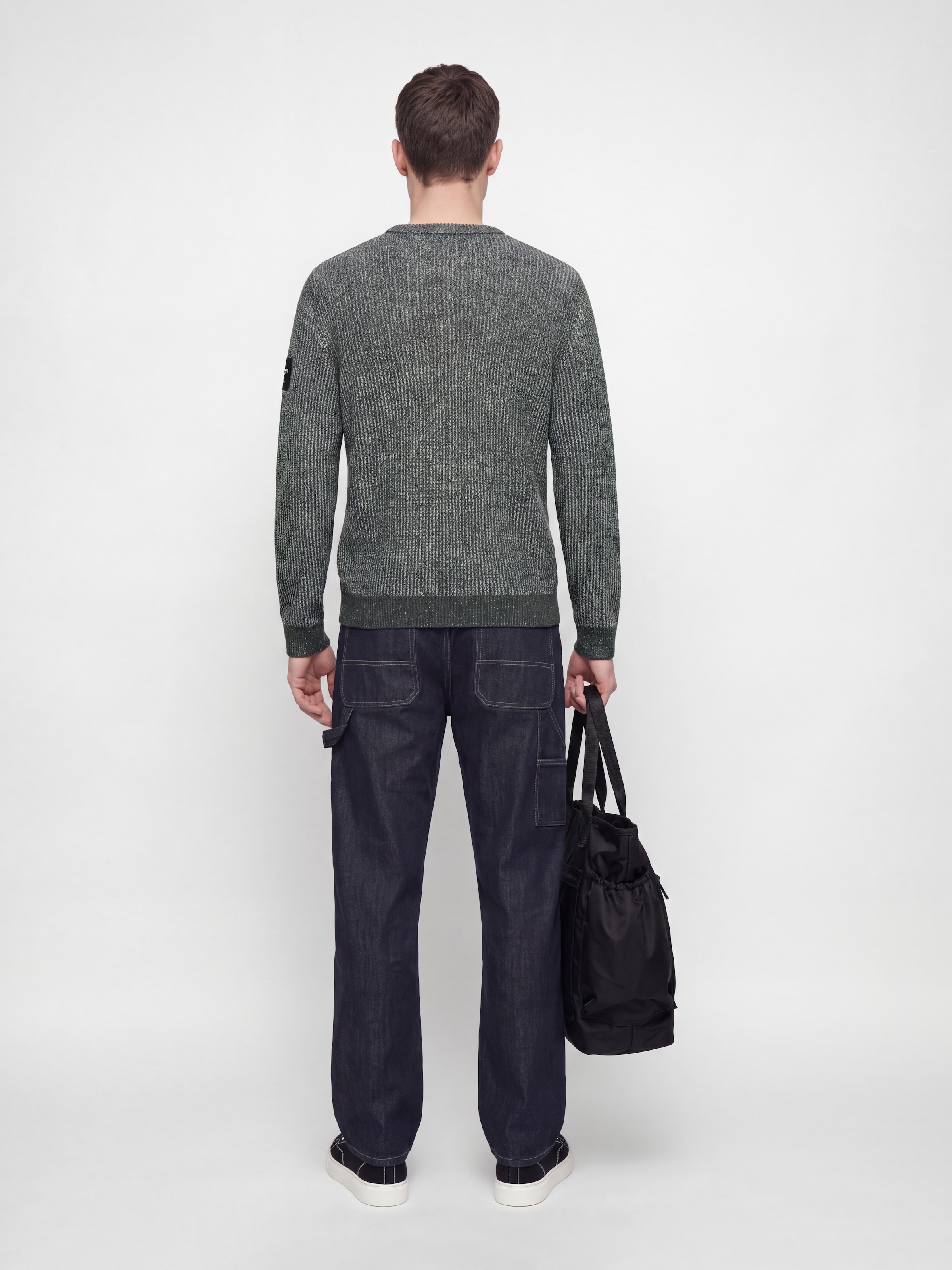 Jack & Jones Rundhalspullover »JJCLEVELAND KNIT CREW NECK« Materialmix, normal geschnitten