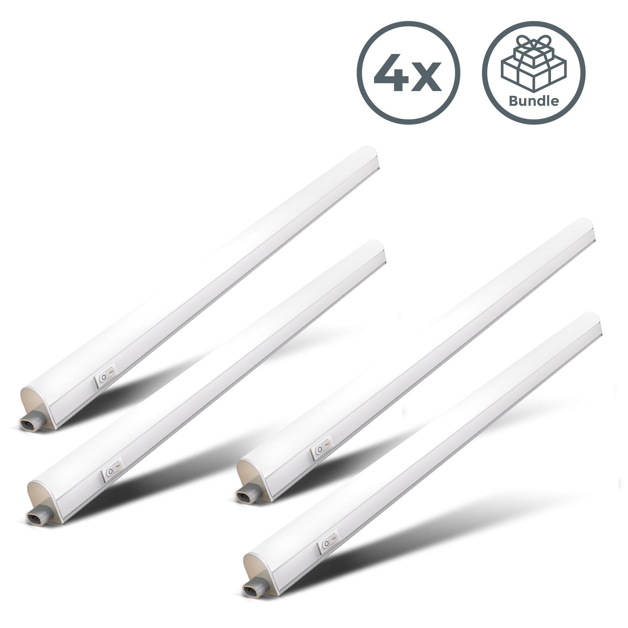 B.K.Licht Unterschrankleuchte LED-Modul 4 Stk. Neutralweiß in weiß, Größe Höhe: 3 cm