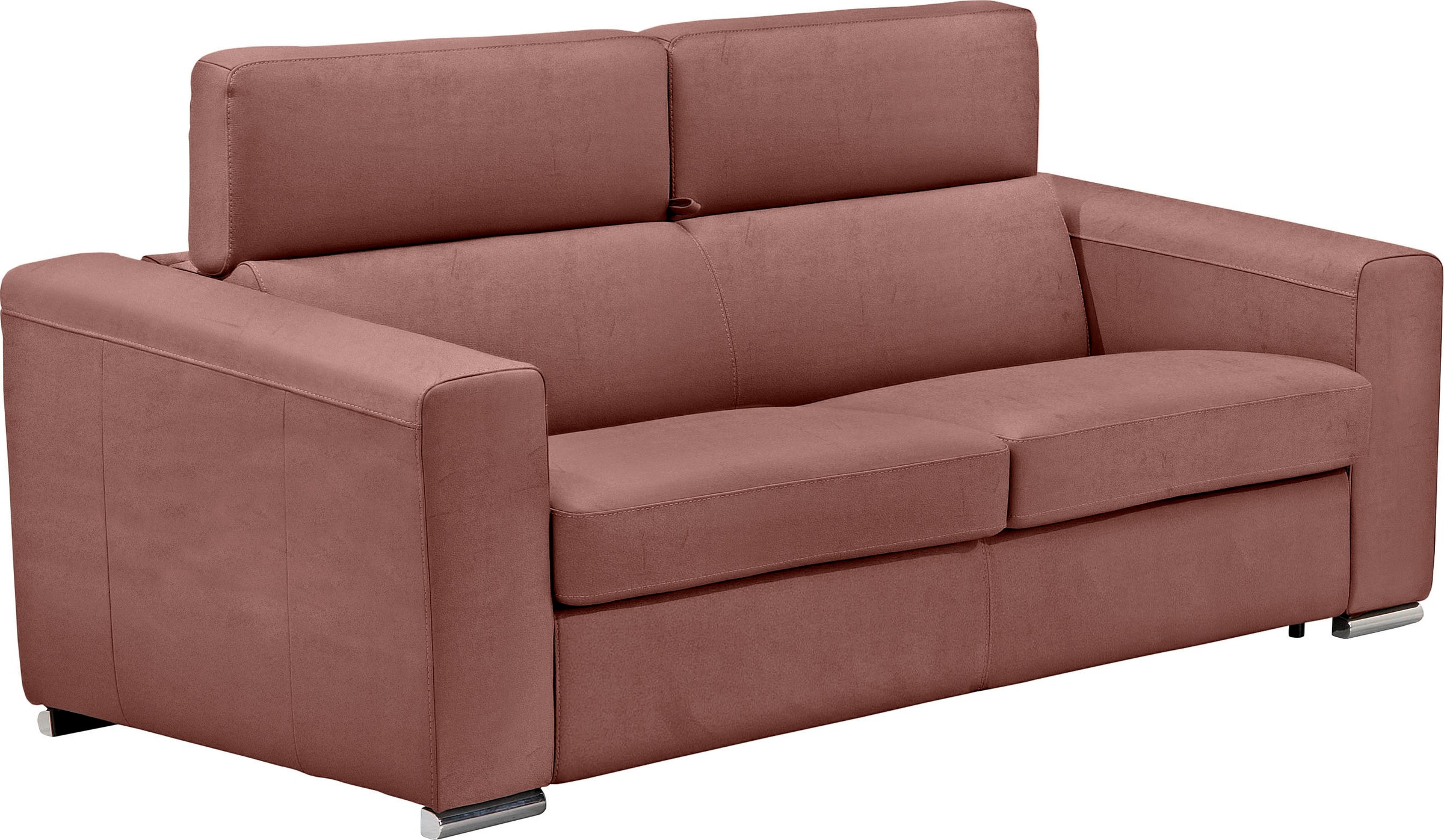 Egoitaliano Schlafsofa »Cabiria, Design und super Sitz- und Liegekomfort«, Sofa inkl. Schlaffunktion, Kopfteile verstellbar, mit Metallfüßen