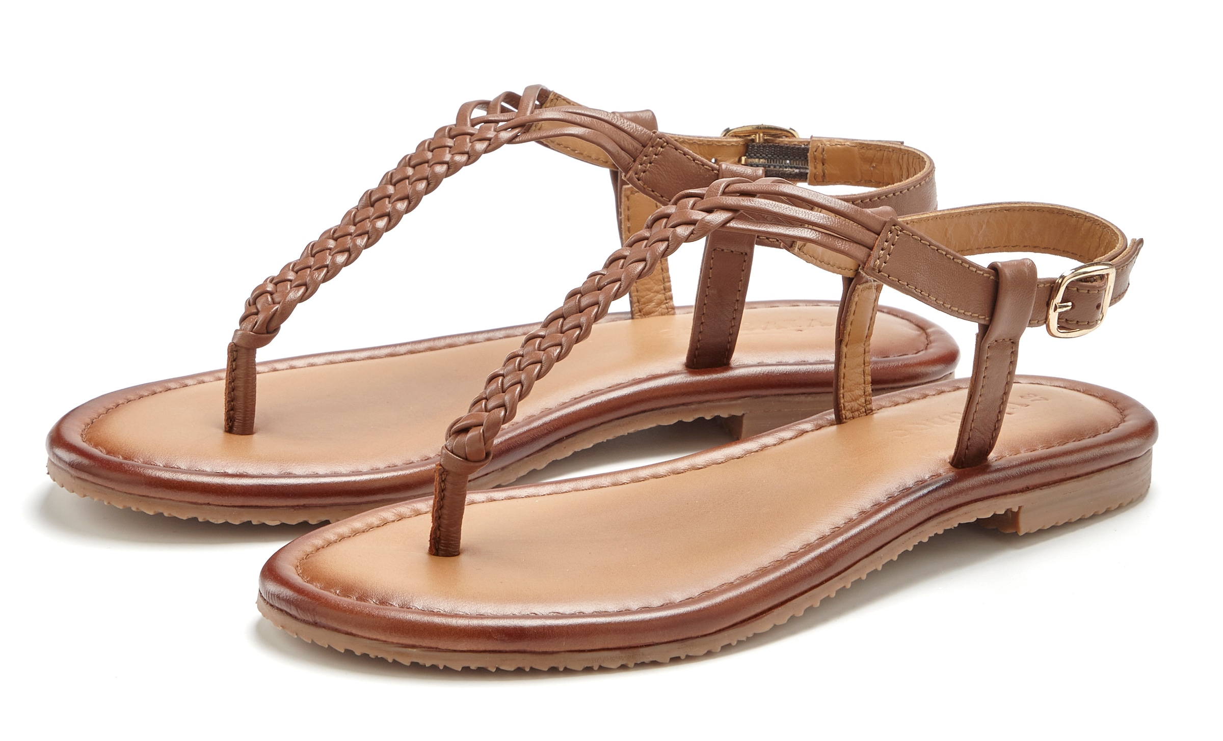Vivance Zehentrenner »Sandalette, Sommerschuh, Sandale,«  NEU aus Leder mit Flecht-Optik