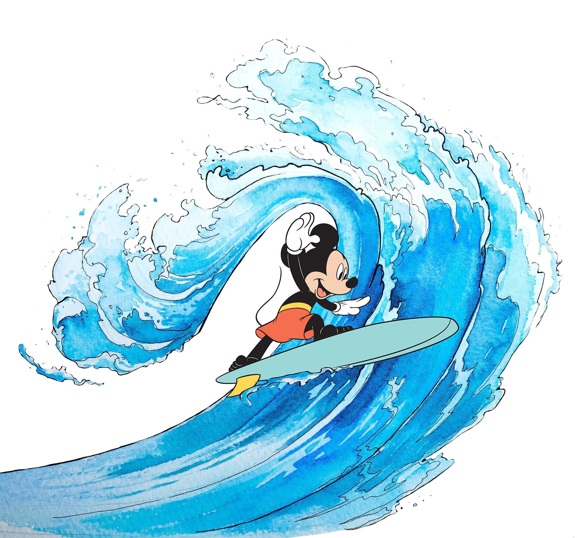 Vliestapete »Mickey Surfing«, 300x280 cm (Breite x Höhe)