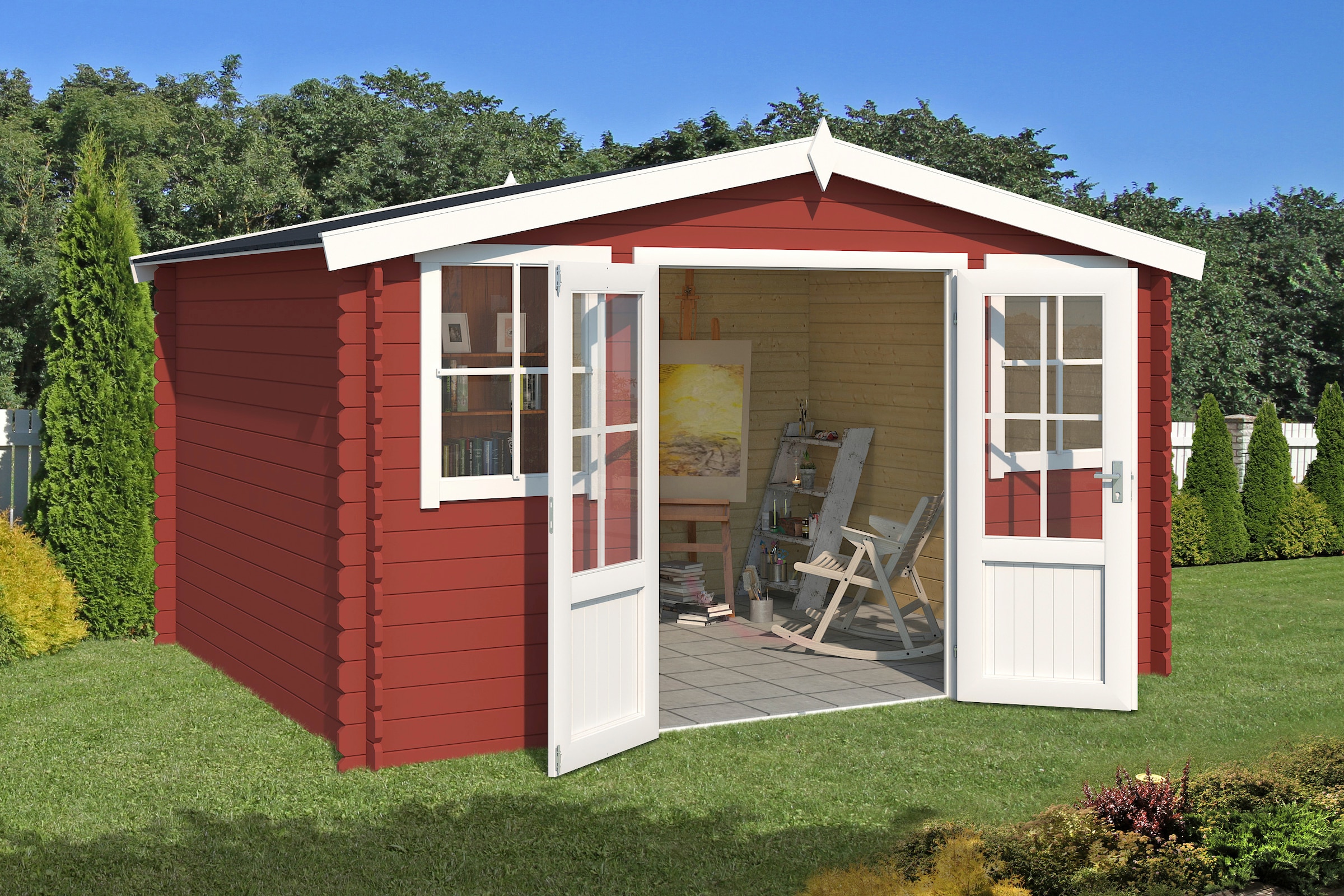 LASITA MAJA Gartenhaus »Dallas« Blockbohlenhaus 28mm