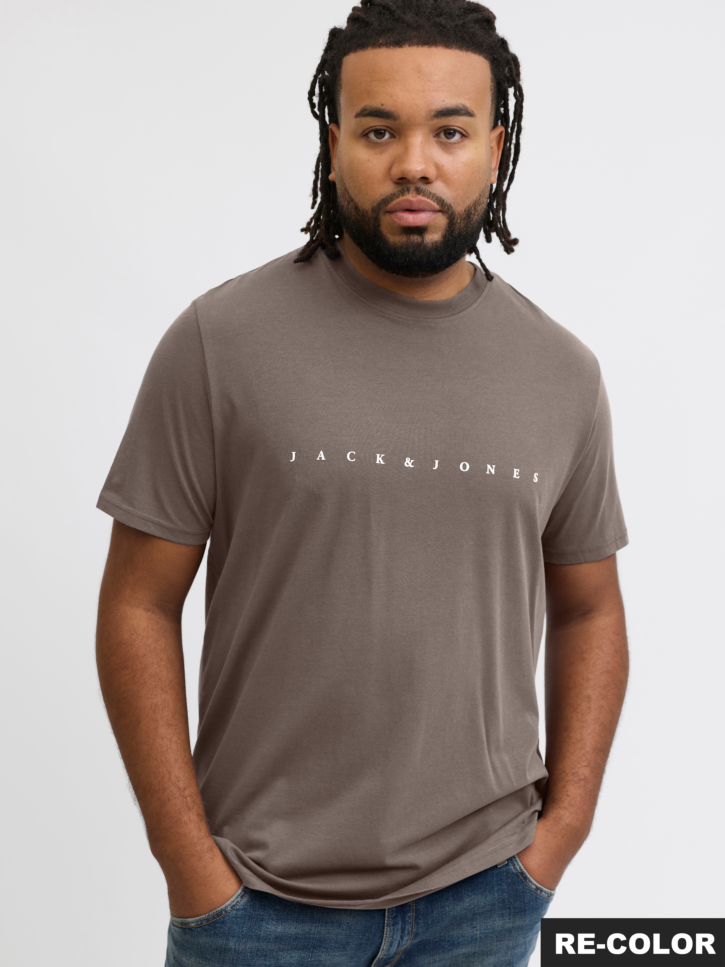 Jack & Jones PlusSize Rundhalsshirt »JJESTAR JJ TEE SS NOOS PLS« Baumwolle, regular fit