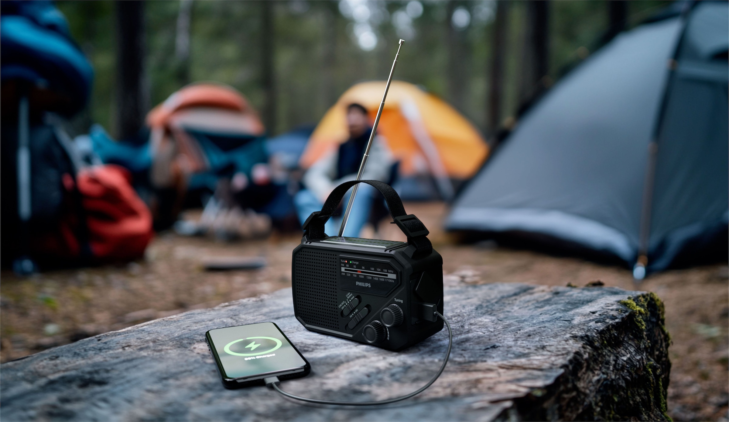 Philips Notfallradio »TAR1609/00« ( AM-Tuner | FM-Tuner 1 W) Kurbelradio, LED-Leuchte, lauter SOS-Alarm mit Blinkleuchte, USB-A