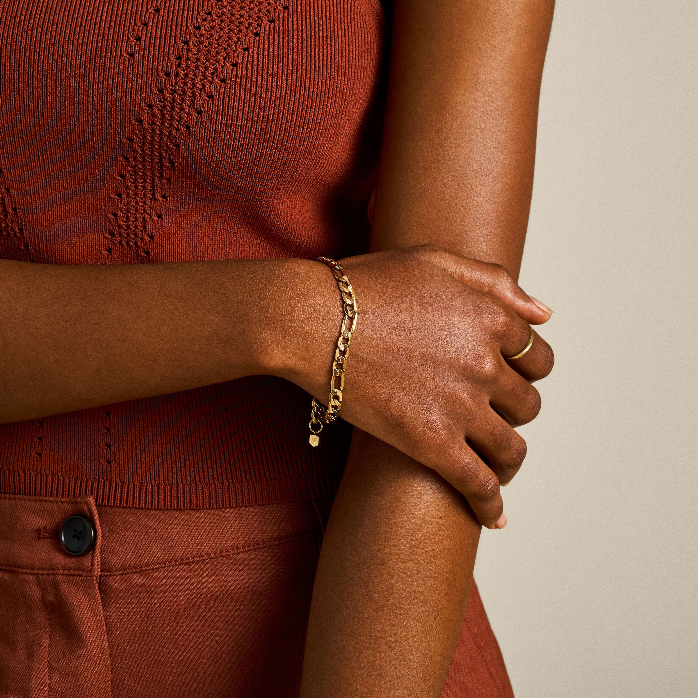 Fossil Armband »Schmuck Geschenk Edelstahl Armkette All Stacked Up Figaro, JF04778710«