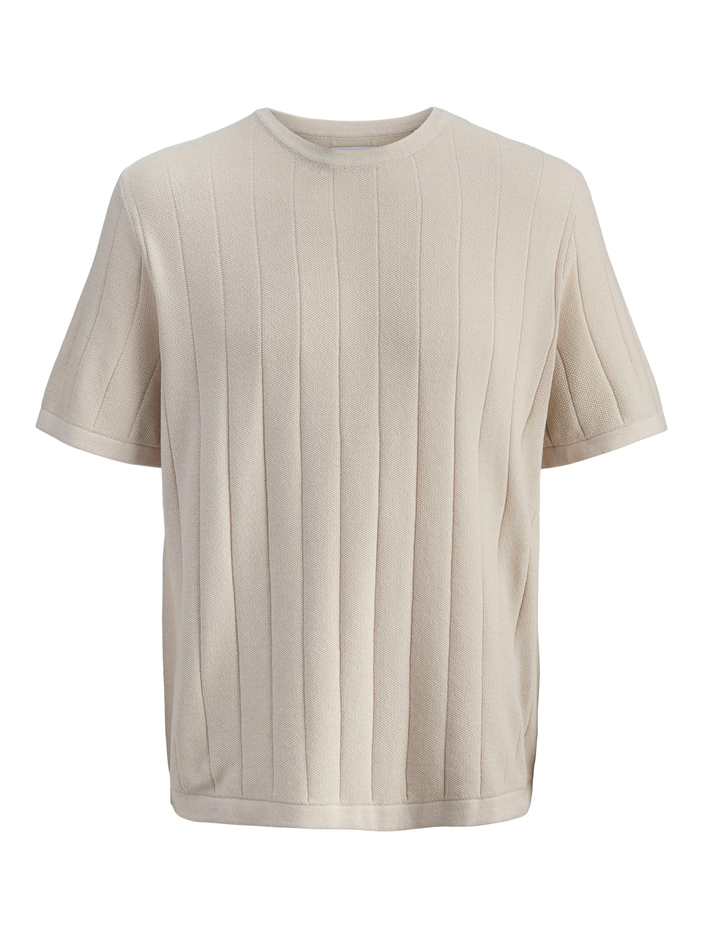Jack & Jones Kurzarmpullover »JJEBRADLEY KNIT TEE SS LN« Baumwolle, mit vertikaler Rippstruktur