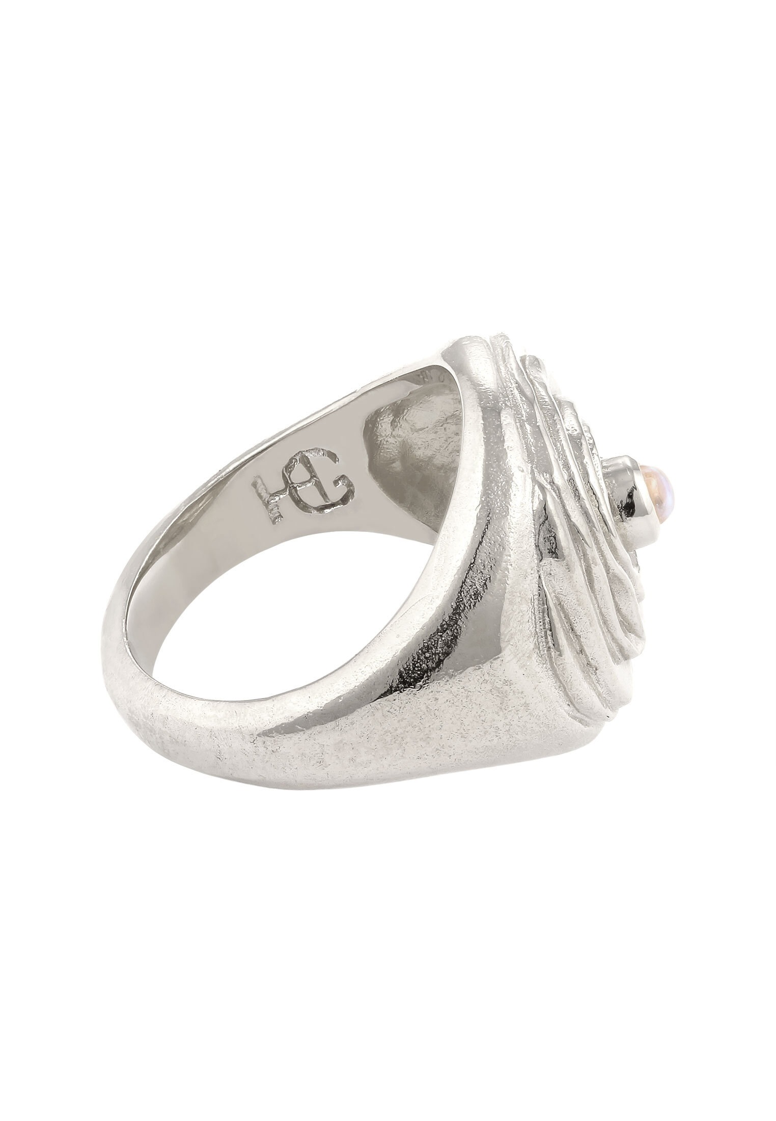 HAZE & GLORY Silberring »Ring Kreis Mondstein Weiß 925 Sterling Silber«