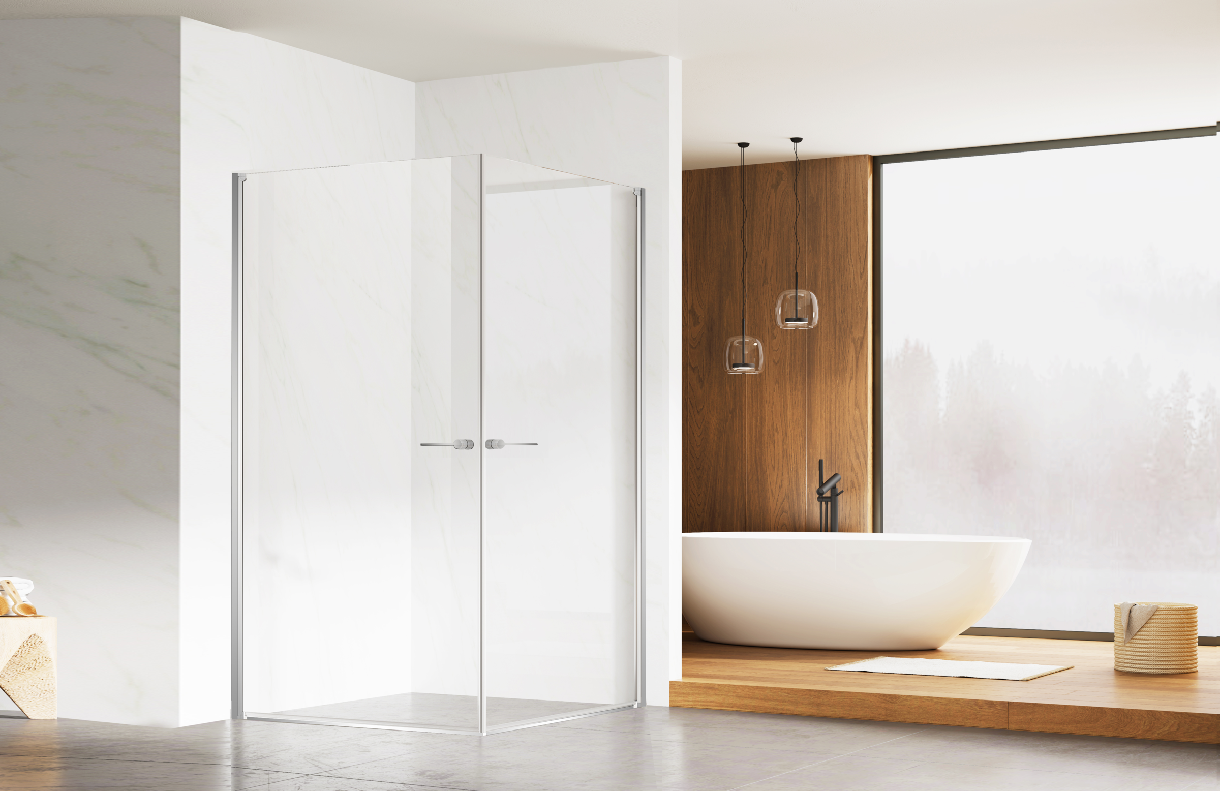 welltime Eckdusche »Firenze« mit variablem Verstellbereich, Duschabtrennung mit Schiebetüren