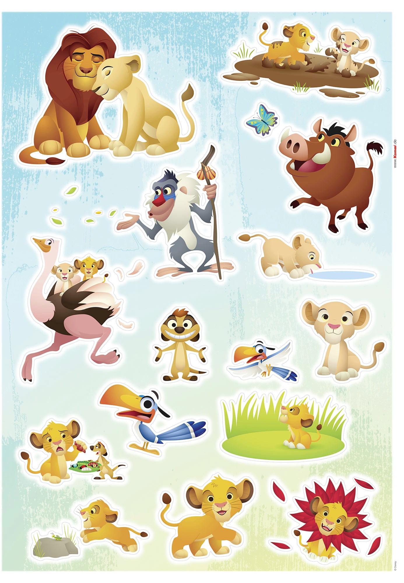 Komar Wandtattoo »Lion King Wildlife«, (27 St.), 50 x 70 cm