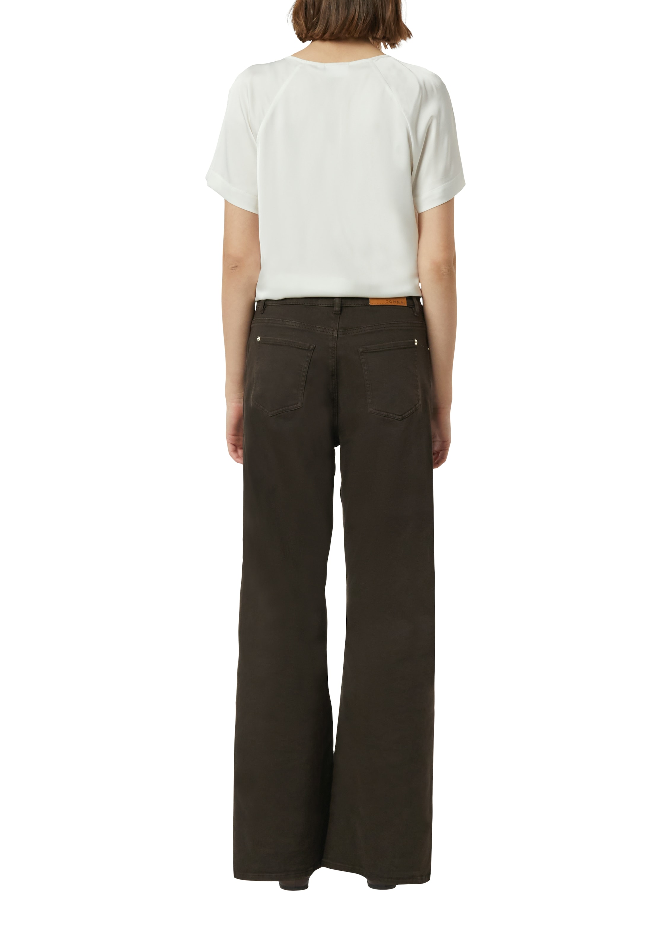 Comma Shirtbluse mit gerafftem Kragen und Cut-out