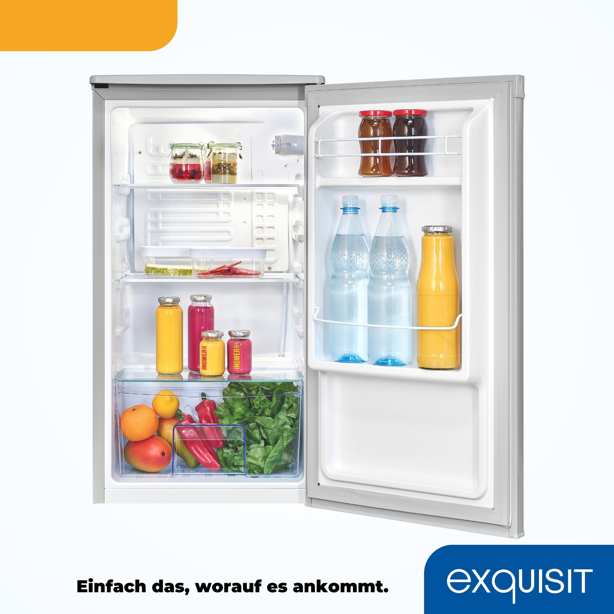 exquisit Vollraumkühlschrank »KS85-V-O91E grau«, 76 L Volumen
