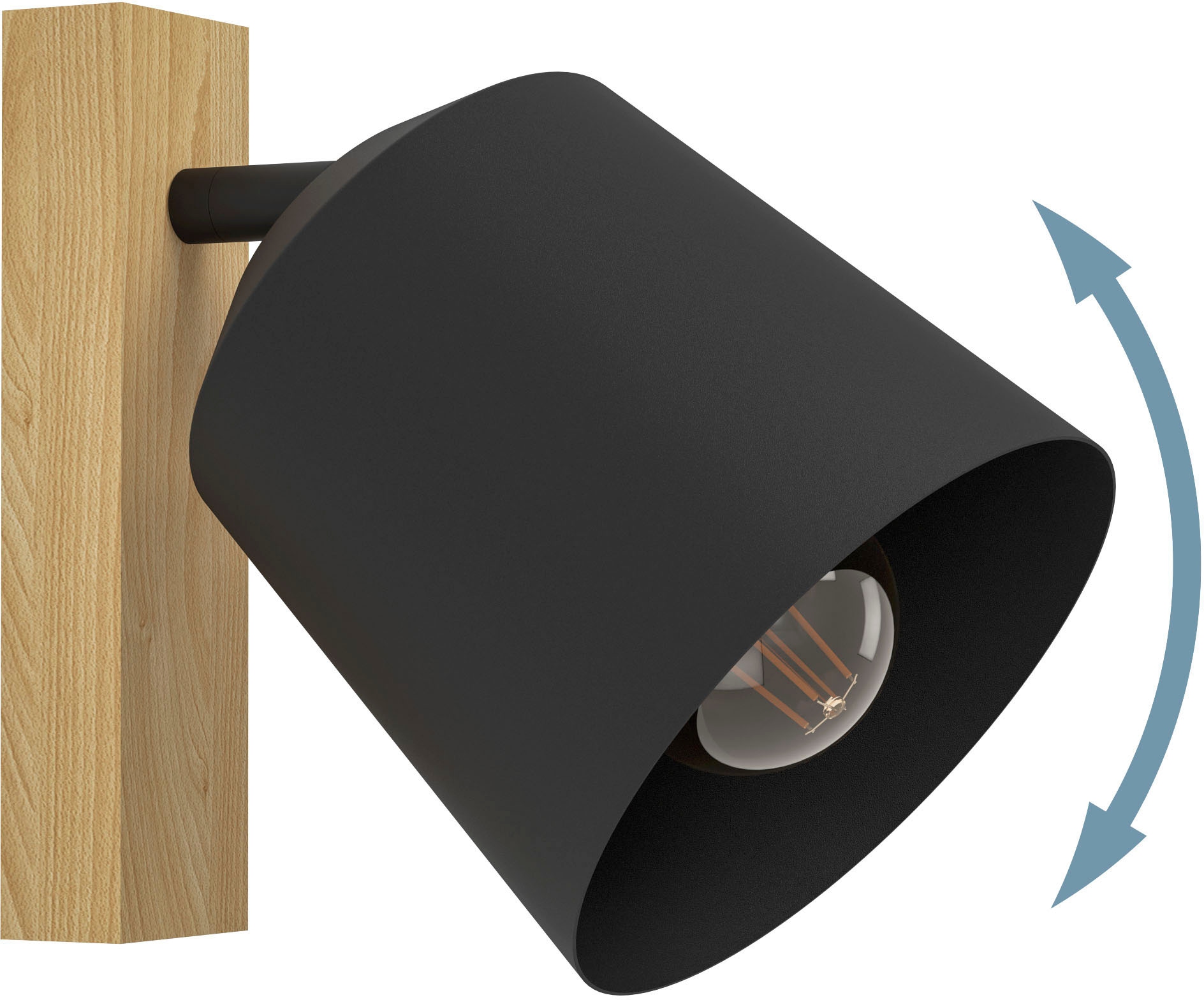 EGLO Deckenspot »COTORRO«, Deckenspot in braun und schwarz aus Holz, Stahl - exkl. E27 - 25W