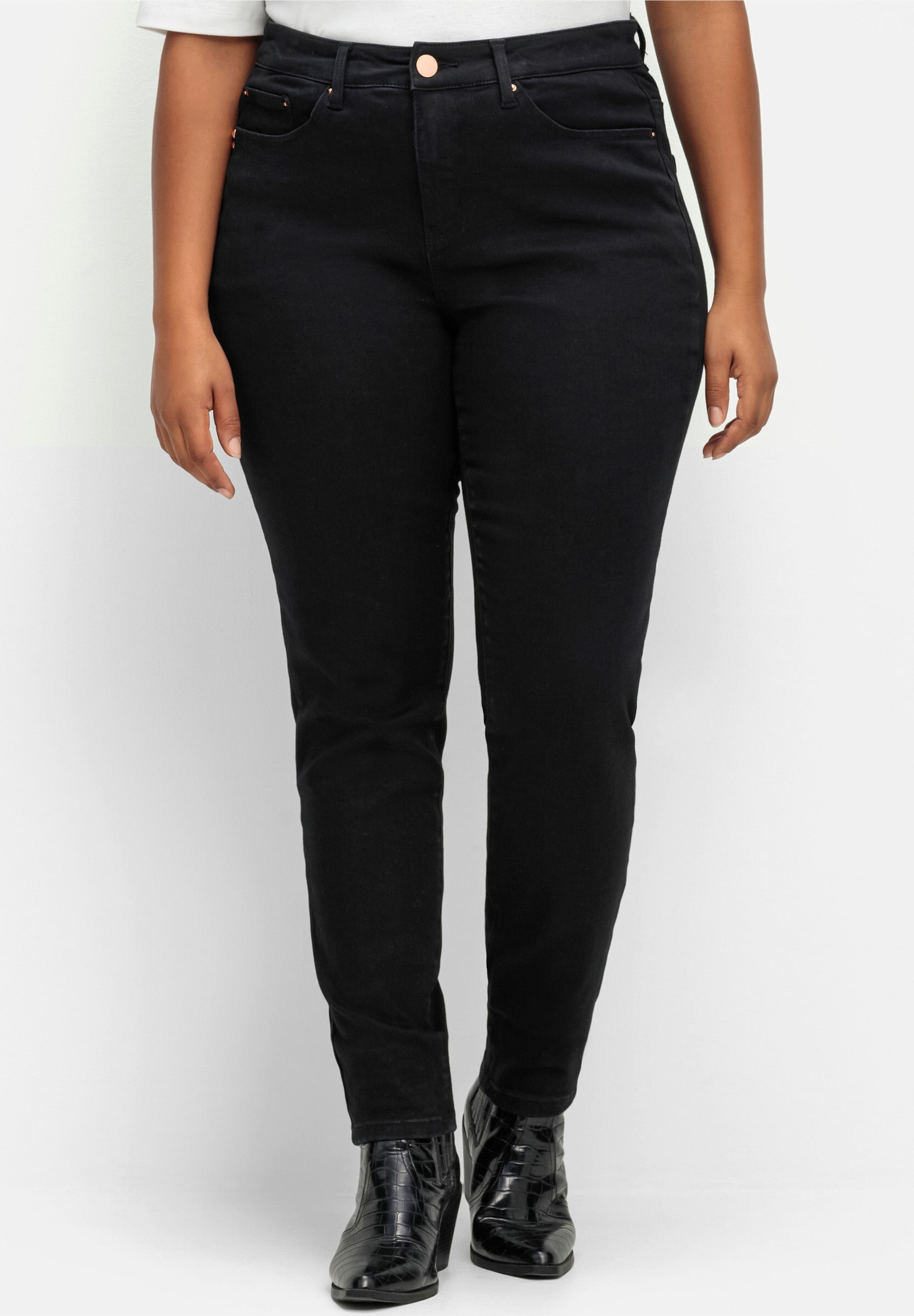 Sheego Bequeme Jeans »Stretch-Jeans Skinny Jeans mit Bodyforming-Effekt« Skinny mit Bodyforming-Effekt