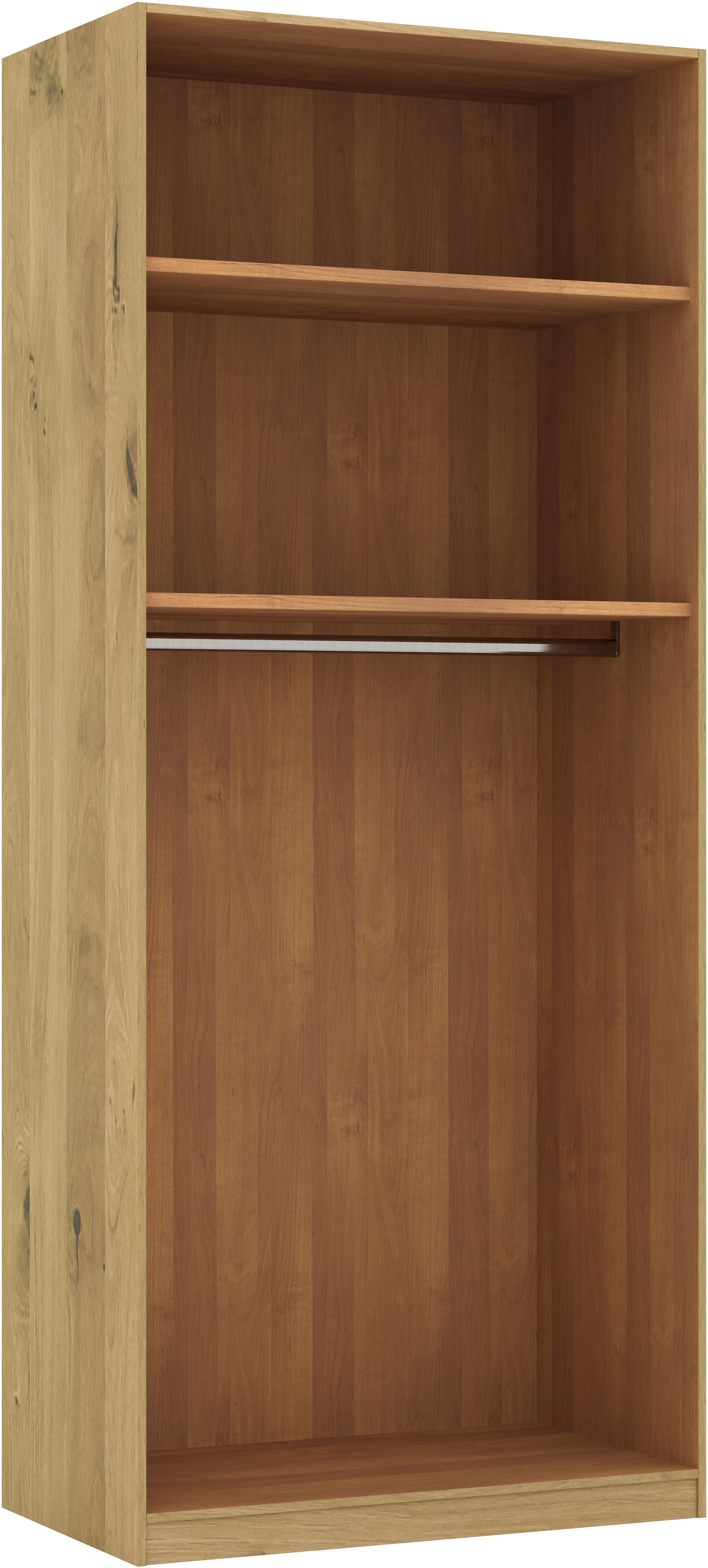 Musterring Drehtürenschrank »Savona, Kleiderschrank, Schrank, Garderobe, teilmassiv Eiche«, (mit Türdämpfern, mit Spiegel oder Glas, extra Böden, MADE IN GERMANY), Türen in Bianco-Eiche massiv, Spiegel-/Glastüren, verschiedene Größen