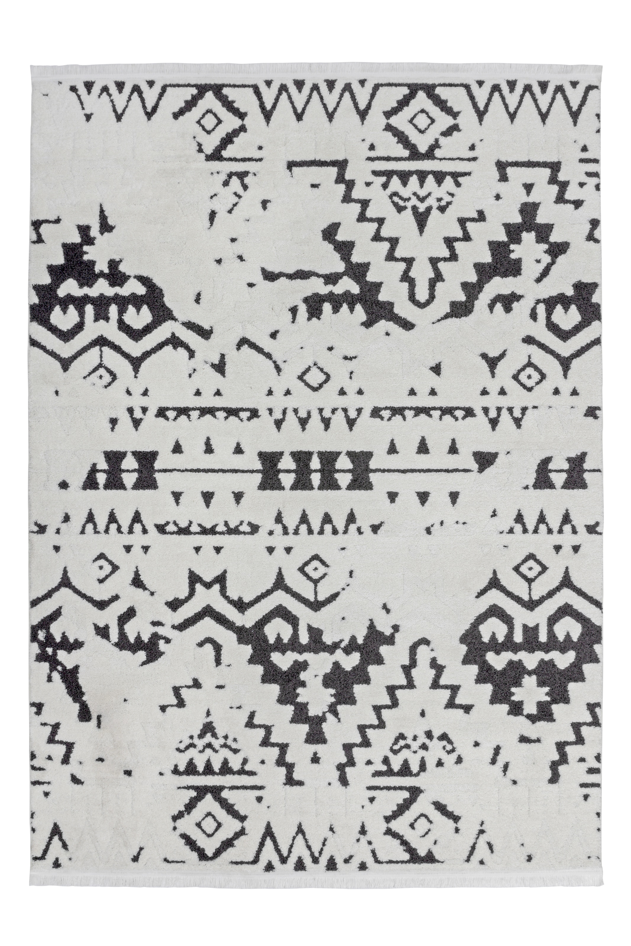 Kayoom Teppich »Agadir 110«, rechteckig, 23 mm Höhe, trendiger Ethno-Style, wie handgemalt wirkende Muster, mit Fransen