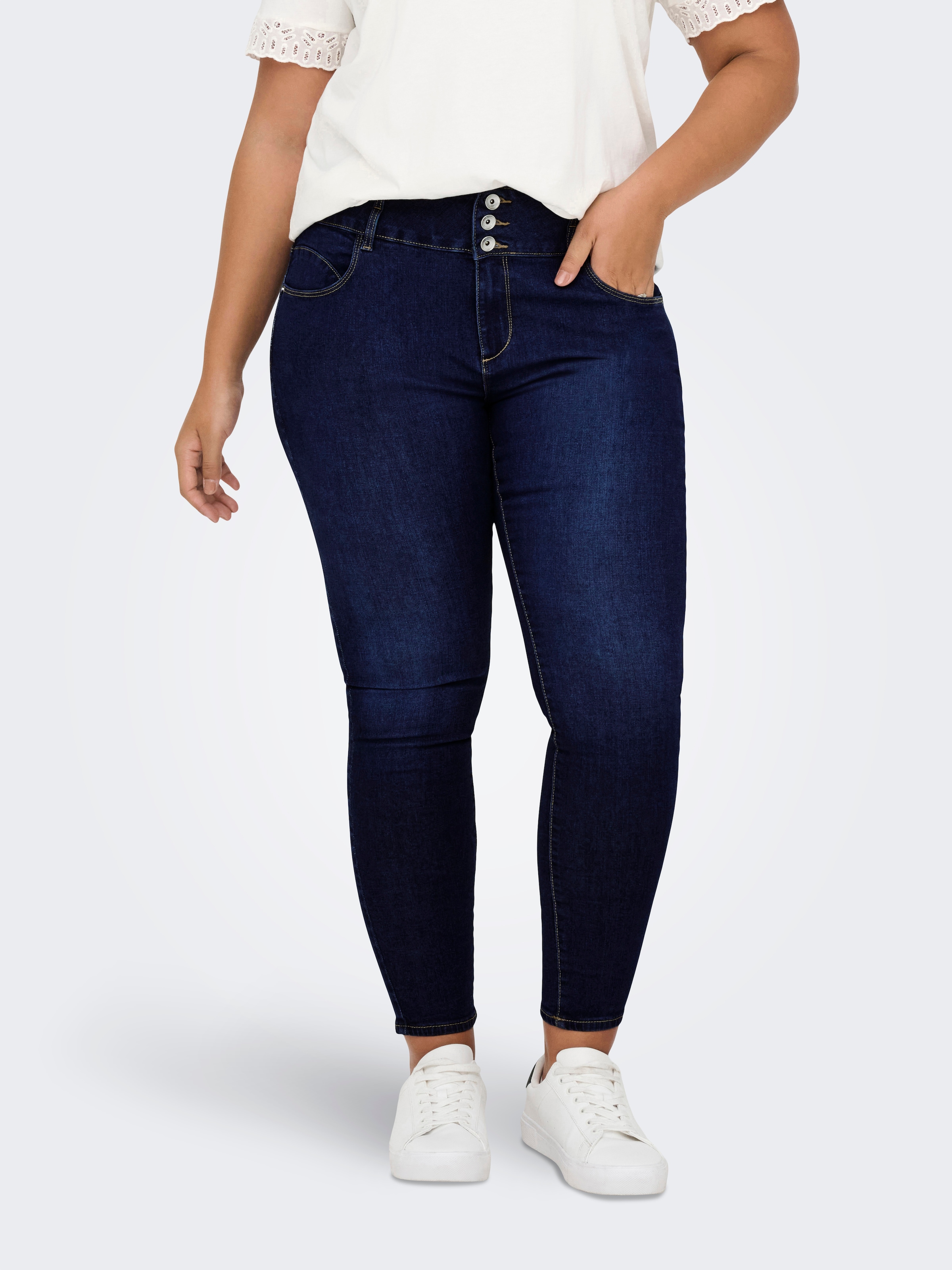 ONLY CARMAKOMA Skinny-fit-Jeans »CARANNA HW SKINNY ANK MBD DNM ANA«