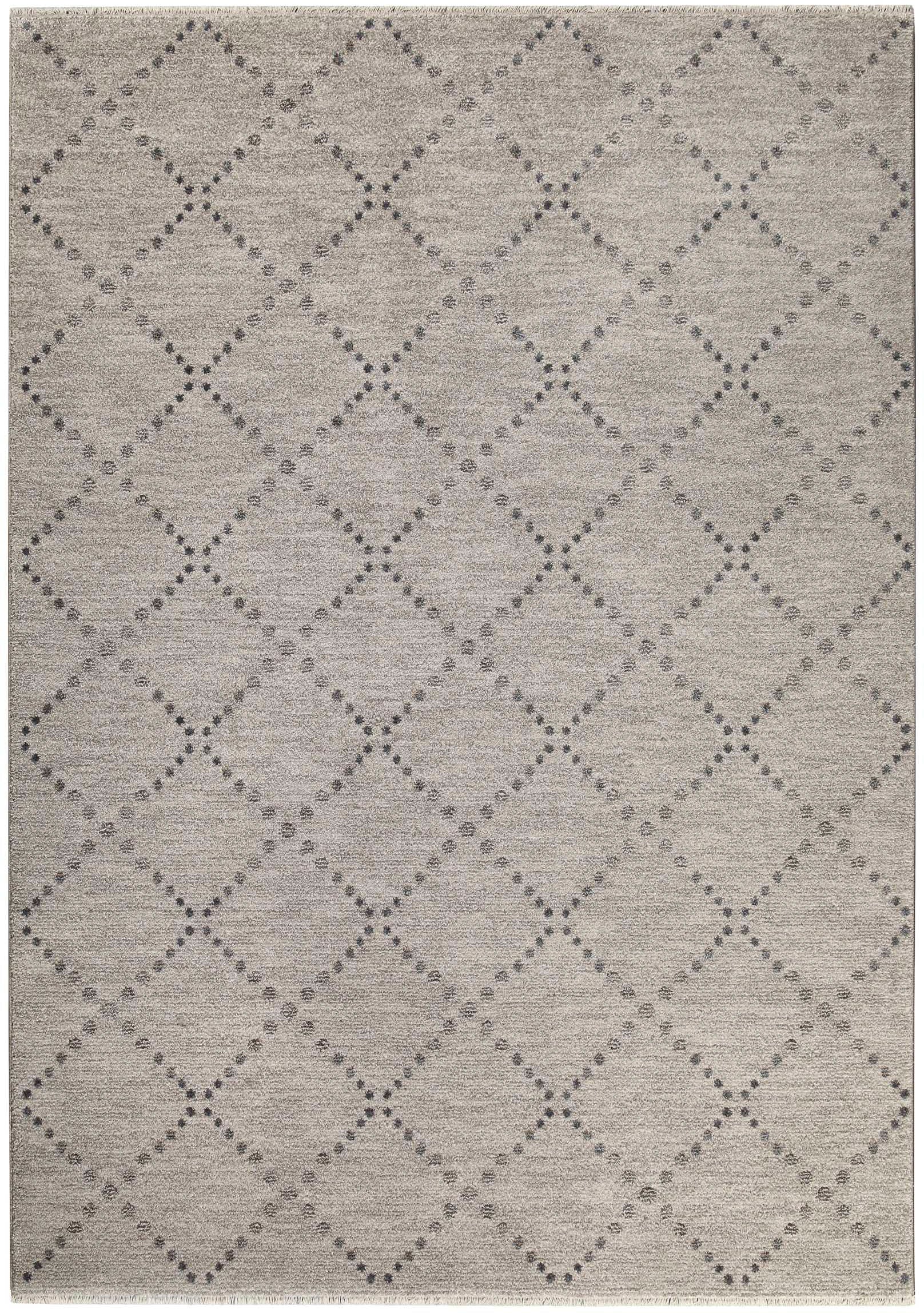 OTTO home Teppich »Thoren« rechteckig 12 mm Höhe weicher Kurzflor, Rautenmuster mit Fransen, Wohnzimmer, Schlafzimmer