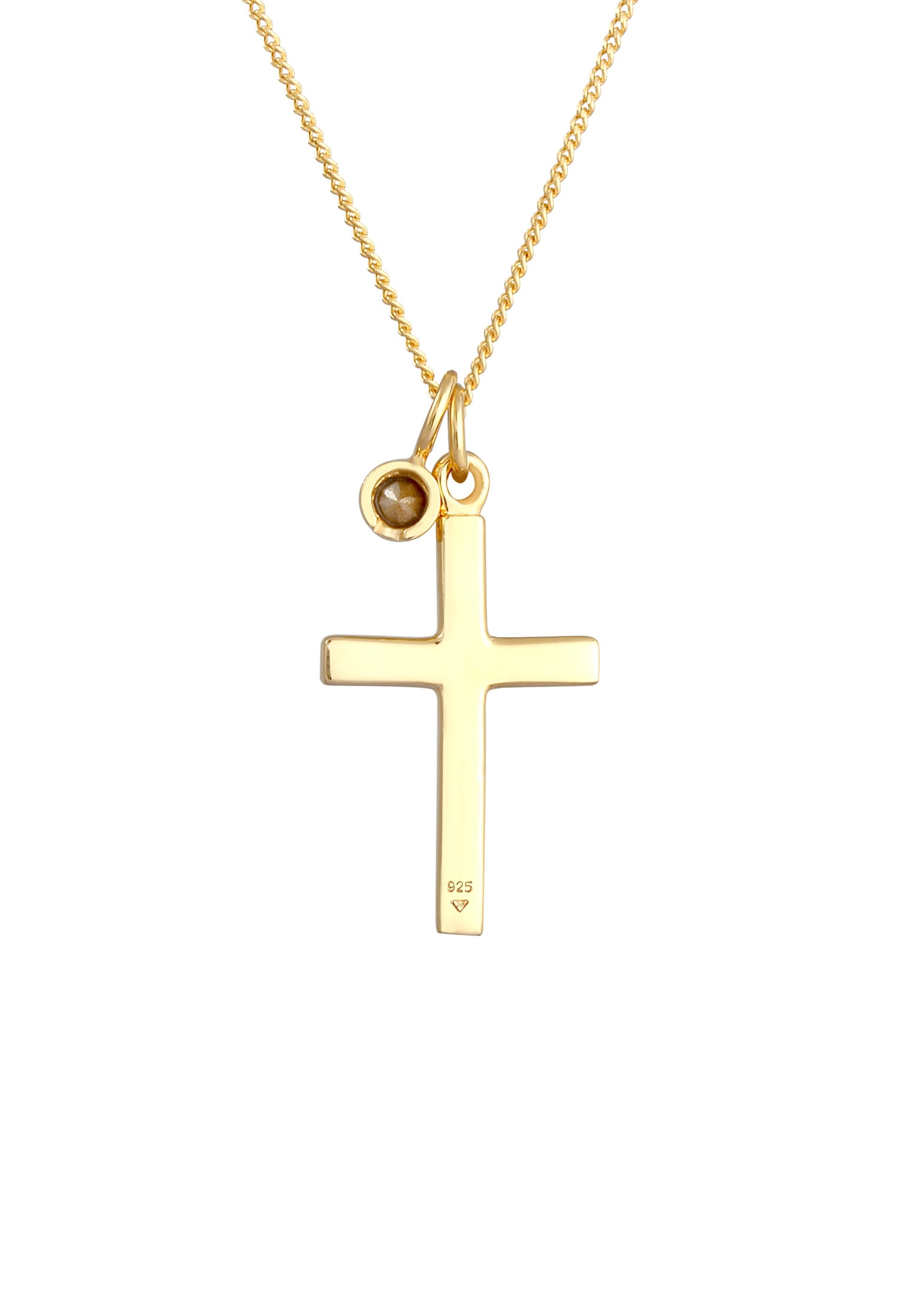 Elli Silberkette »Halskette Kreuz Religion  Kristalle 925 Silber«