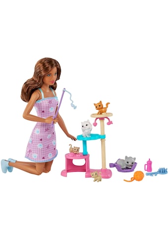 Barbie Anziehpuppe »Barbie-Puppe und Kätzchen Kratzbaum«, Spielset mit Zubehör kaufen