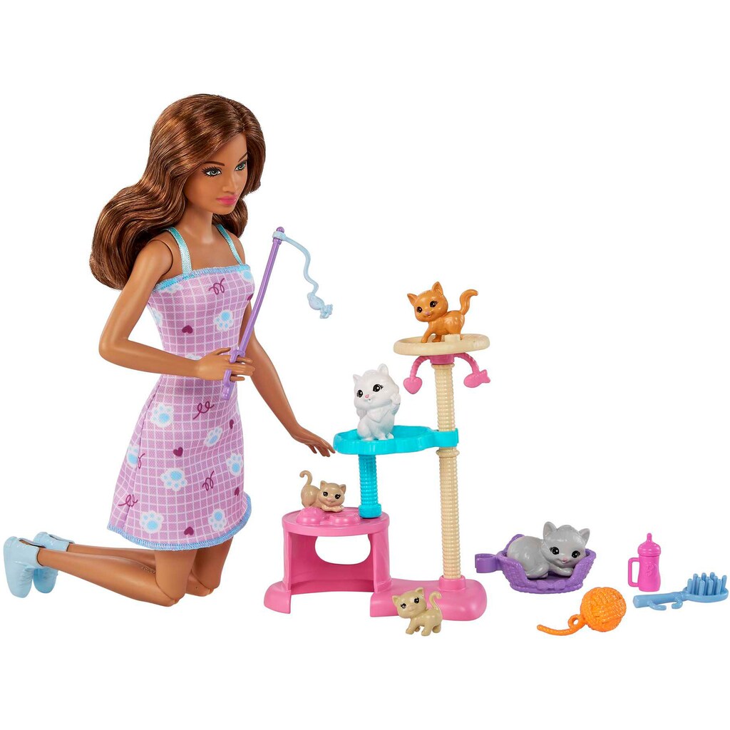 Barbie Anziehpuppe »Barbie-Puppe und Kätzchen Kratzbaum«